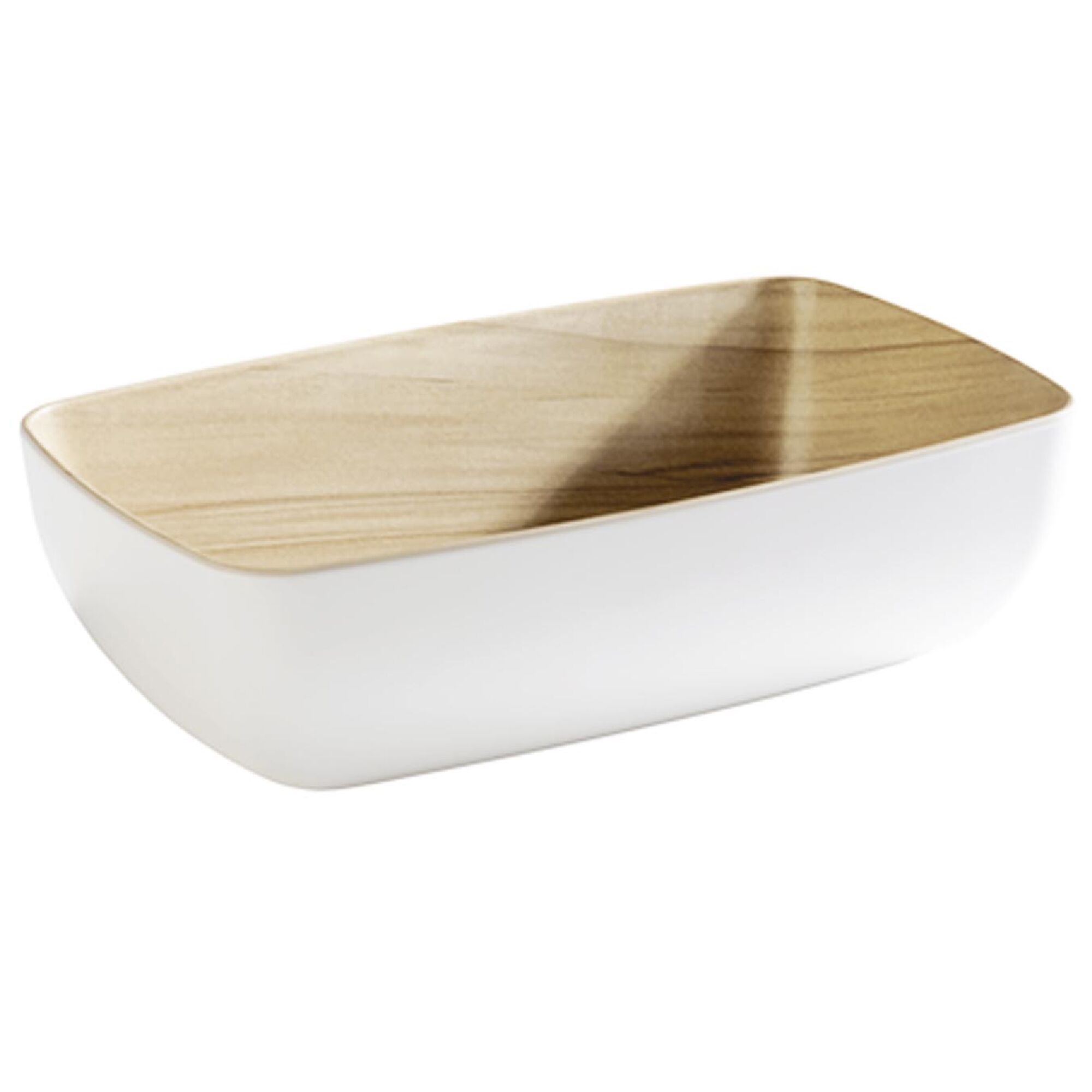 (6 pcs) Bac GN 1/4 - FRIDA - Mélamine - 1,8L - 265x162mm - Profondeur : 75mm - Blanc/Beige