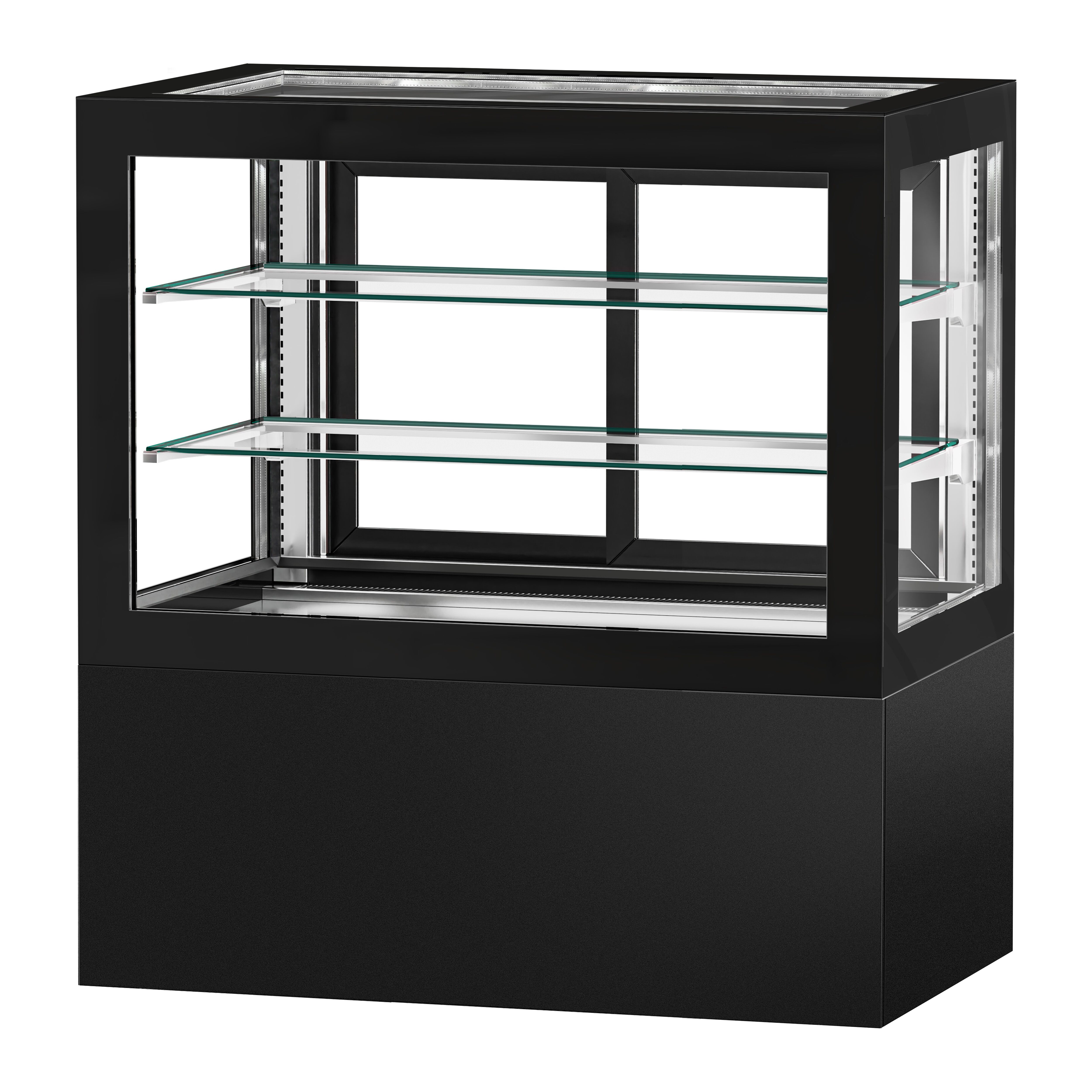 Vitrine de comptoir réfrigérée - 570L - 1210mm - Double vitrage - portes coulissantes vitrées arrière - Noir