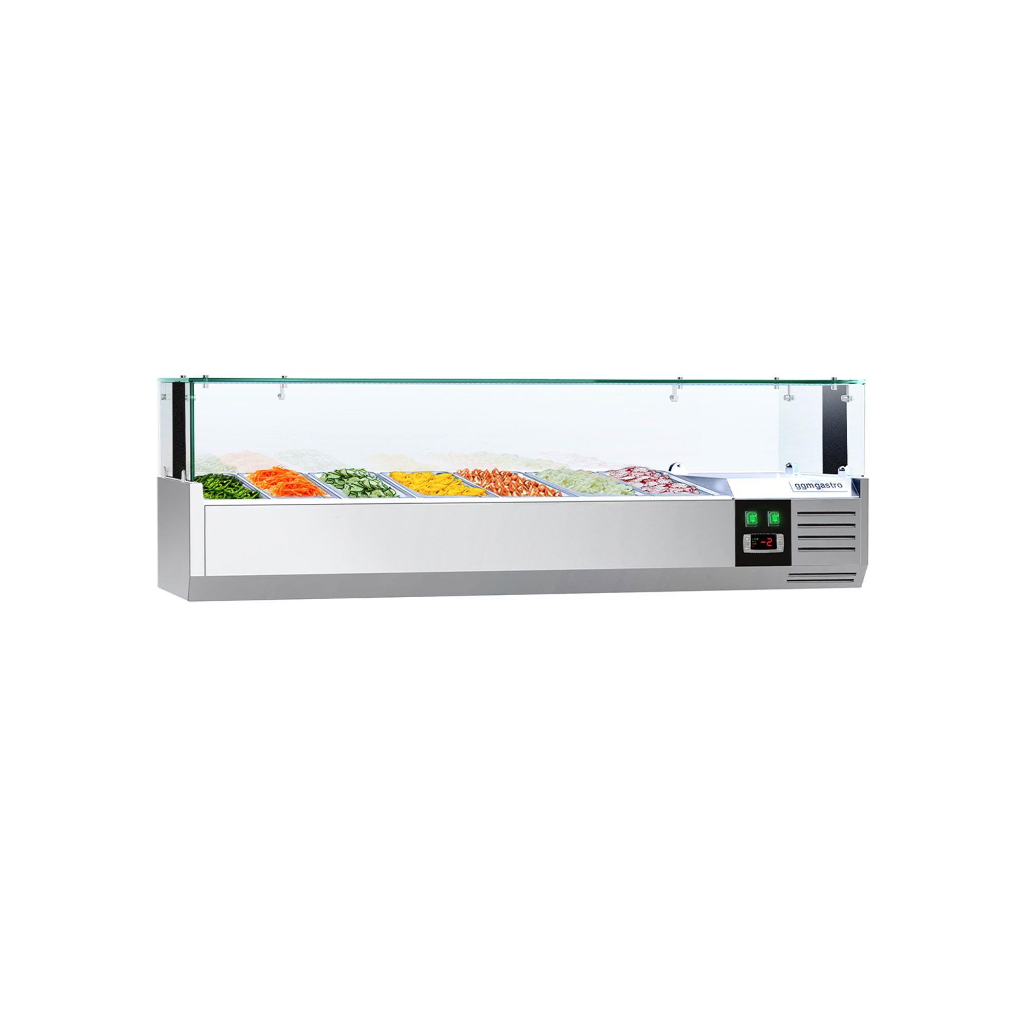 Vitrine Réfrigérée à Ingrédients PREMIUM avec éclairage LED - 1500x335mm - 7x GN 1/4