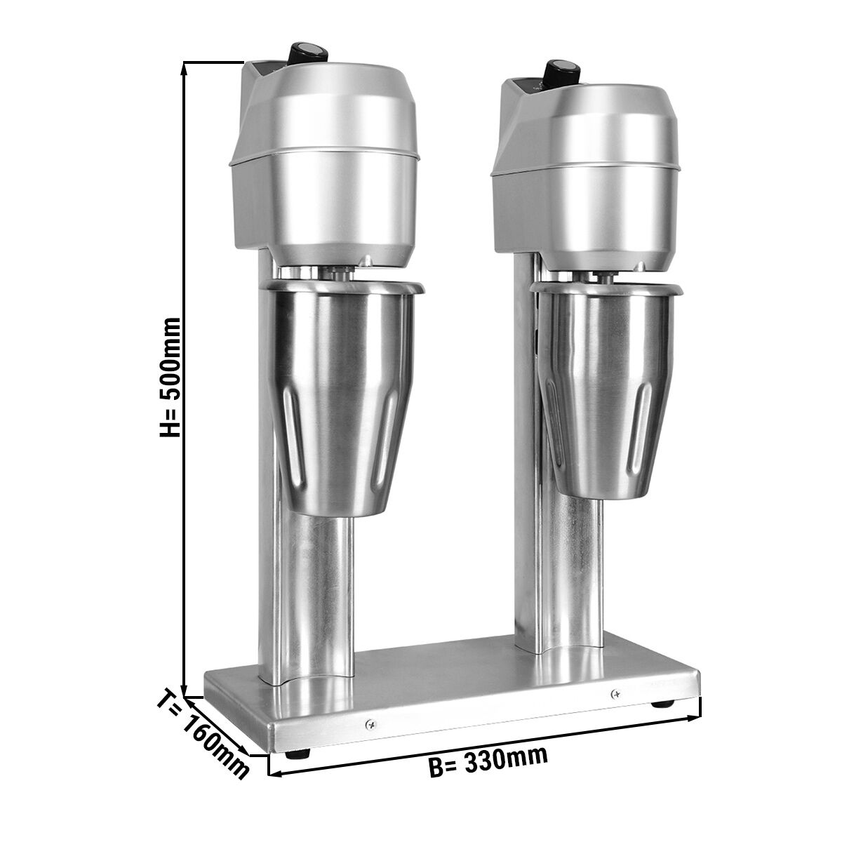 Milkshake & Drinks Mixer ECO - twin spindle - 2x 1 litre - 2x 300 Watt - Variable speed