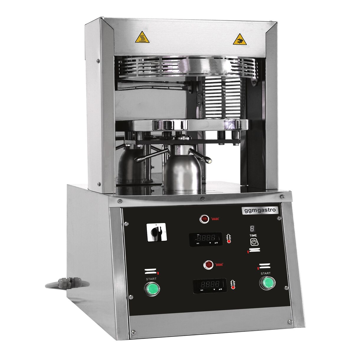 Commercial Heated Pizza Dough Press - for Pizza Bases Ø450mm (18") - Dough 100-500g - 3-Phase