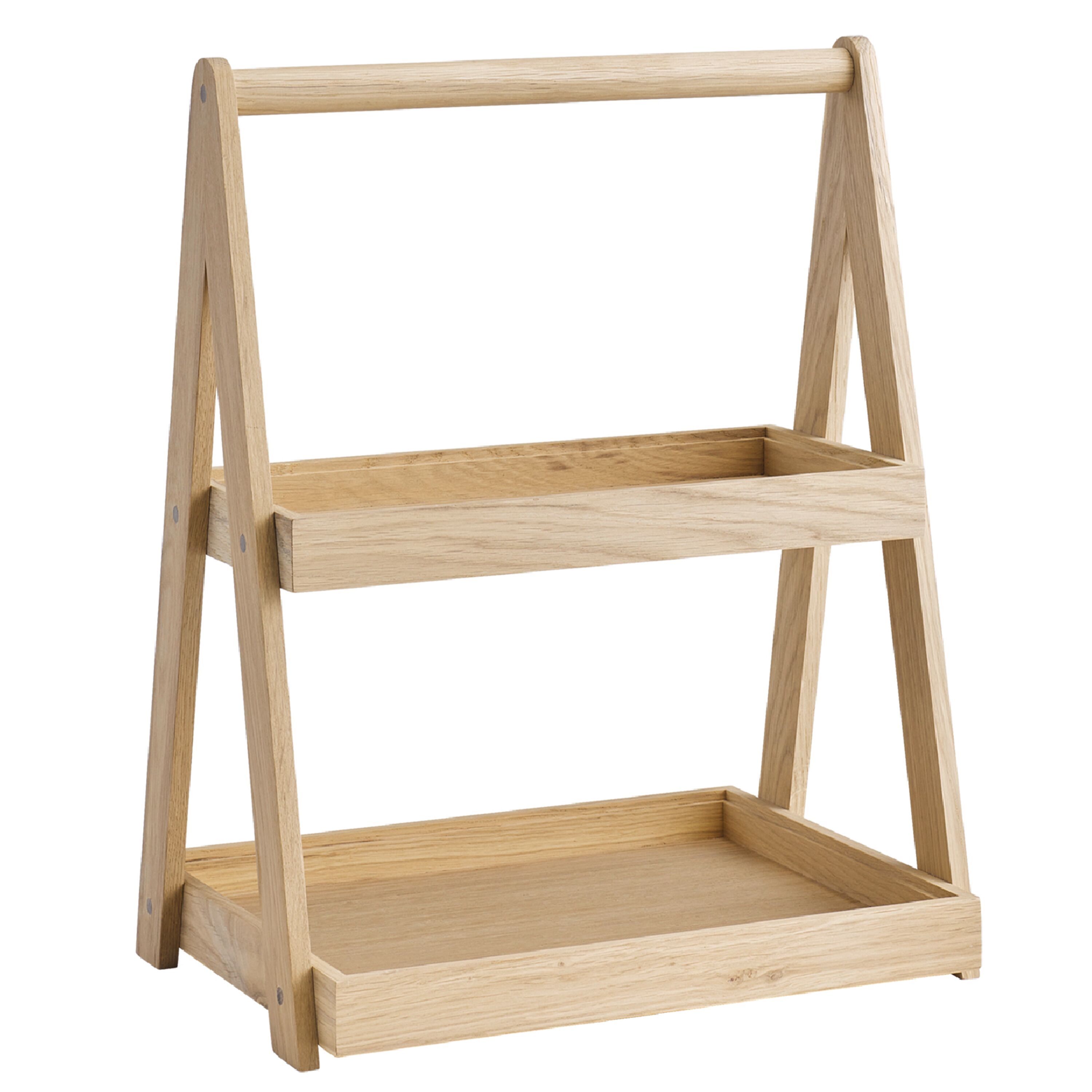 Présentoir buffet - 2 niveaux - VALO - Bois de chêne - Brun - rectangulaire - Hauteur:445mm - avec 2 Niveaux - compatible avec GN 1/2 & GN 1/3