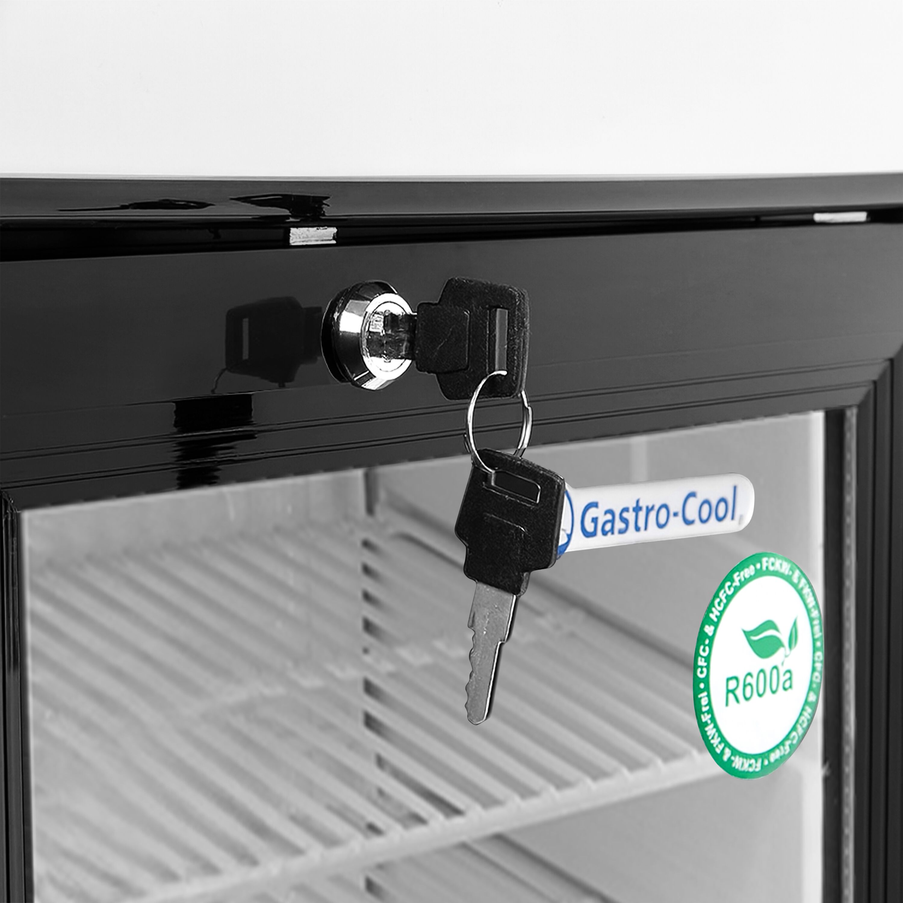 GASTRO-COOL | Minibar réfrigéré - 430 mm - 62 litres - avec 1 porte vitrée - Noir