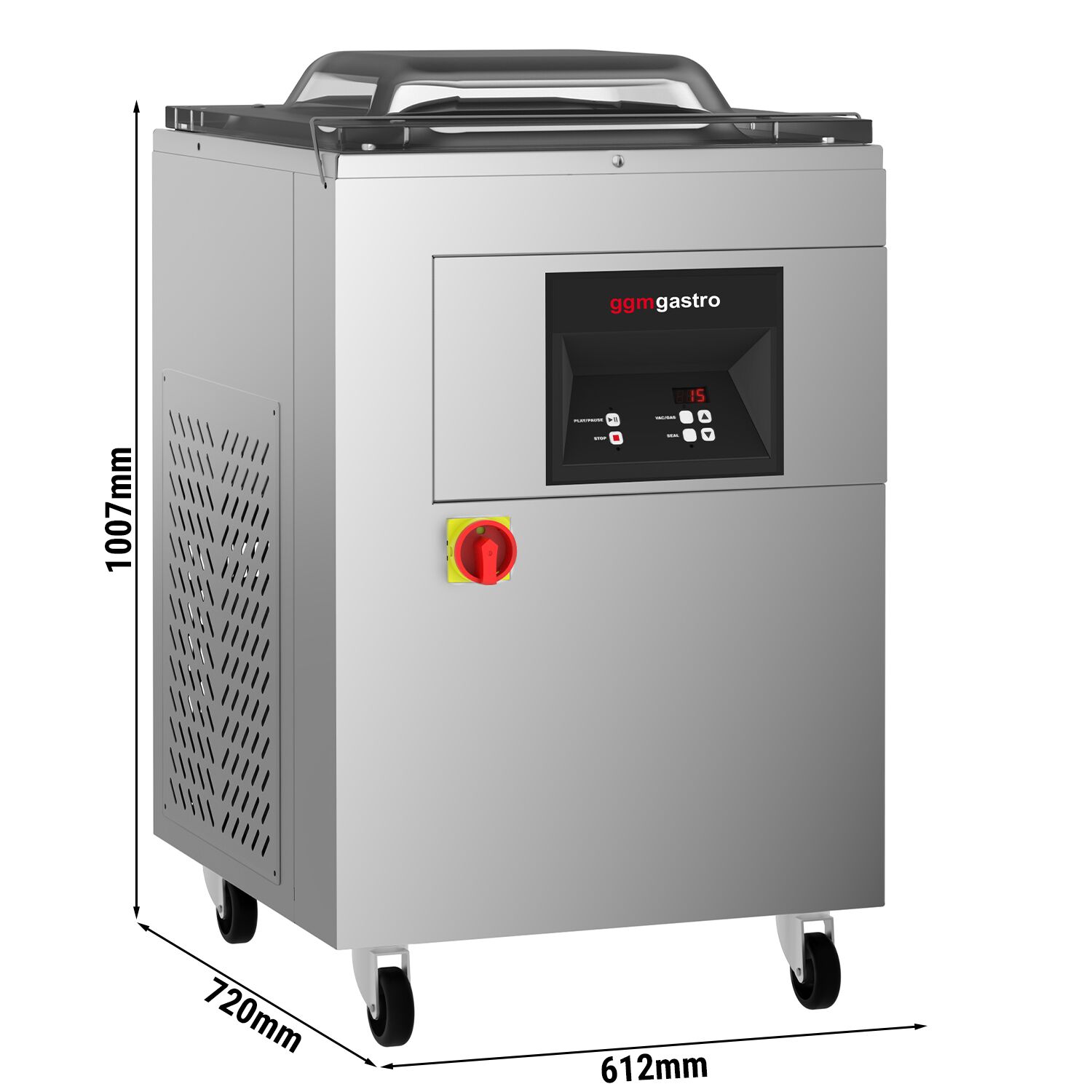 Machine sous vide à cloche – 25 m³/h – 1,2 kW – Digitale – avec injection de gaz