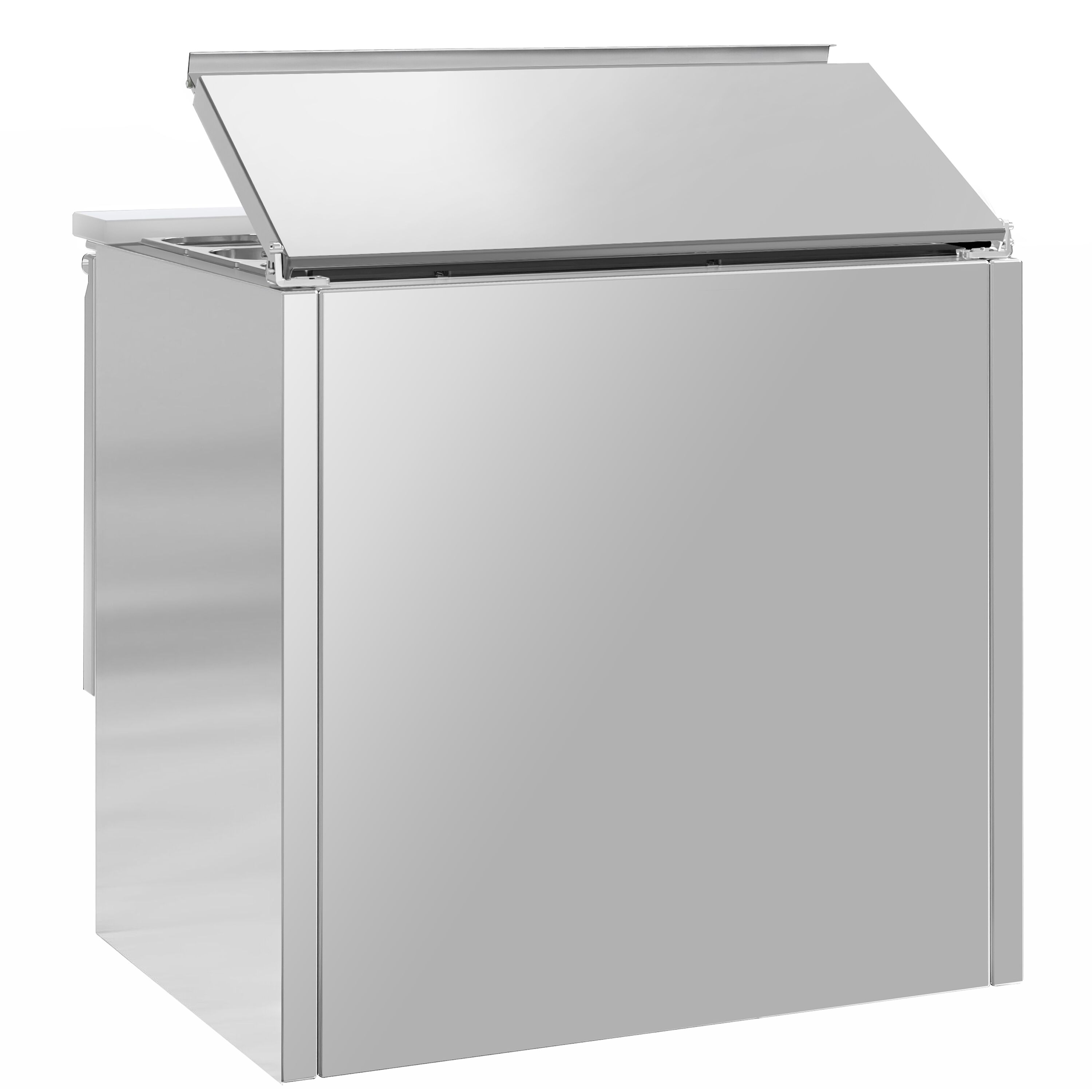 Saladette réfrigérée PREMIUM - 903mm - 240L - 2 portes vitrées - avec découpe pour 2x GN 1/1 & 3x GN 1/6 & Couvercle inox - plan de travail en granit noir
