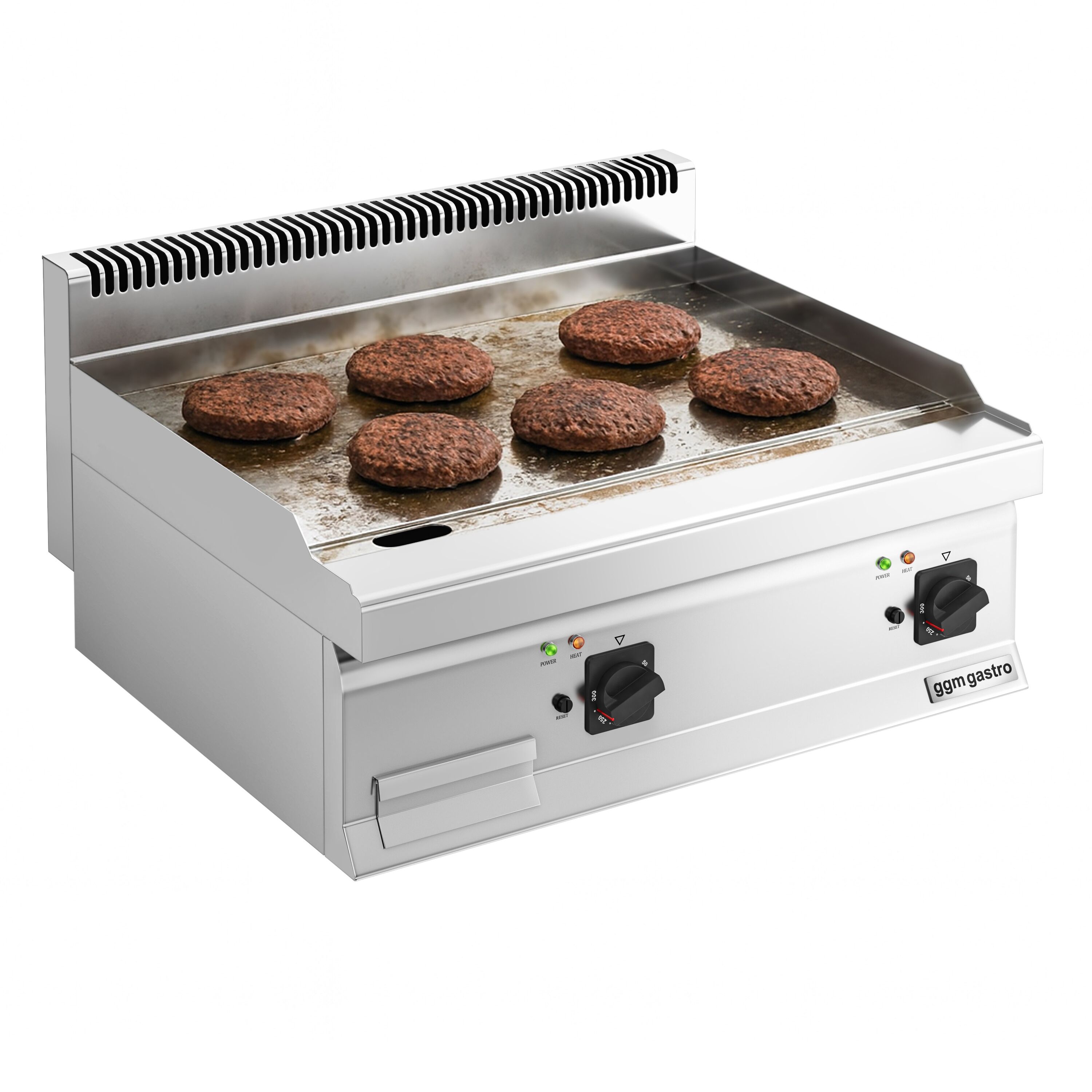 Plaque de cuisson électrique avec revêtement en chrome dur - 8 kW - lisse