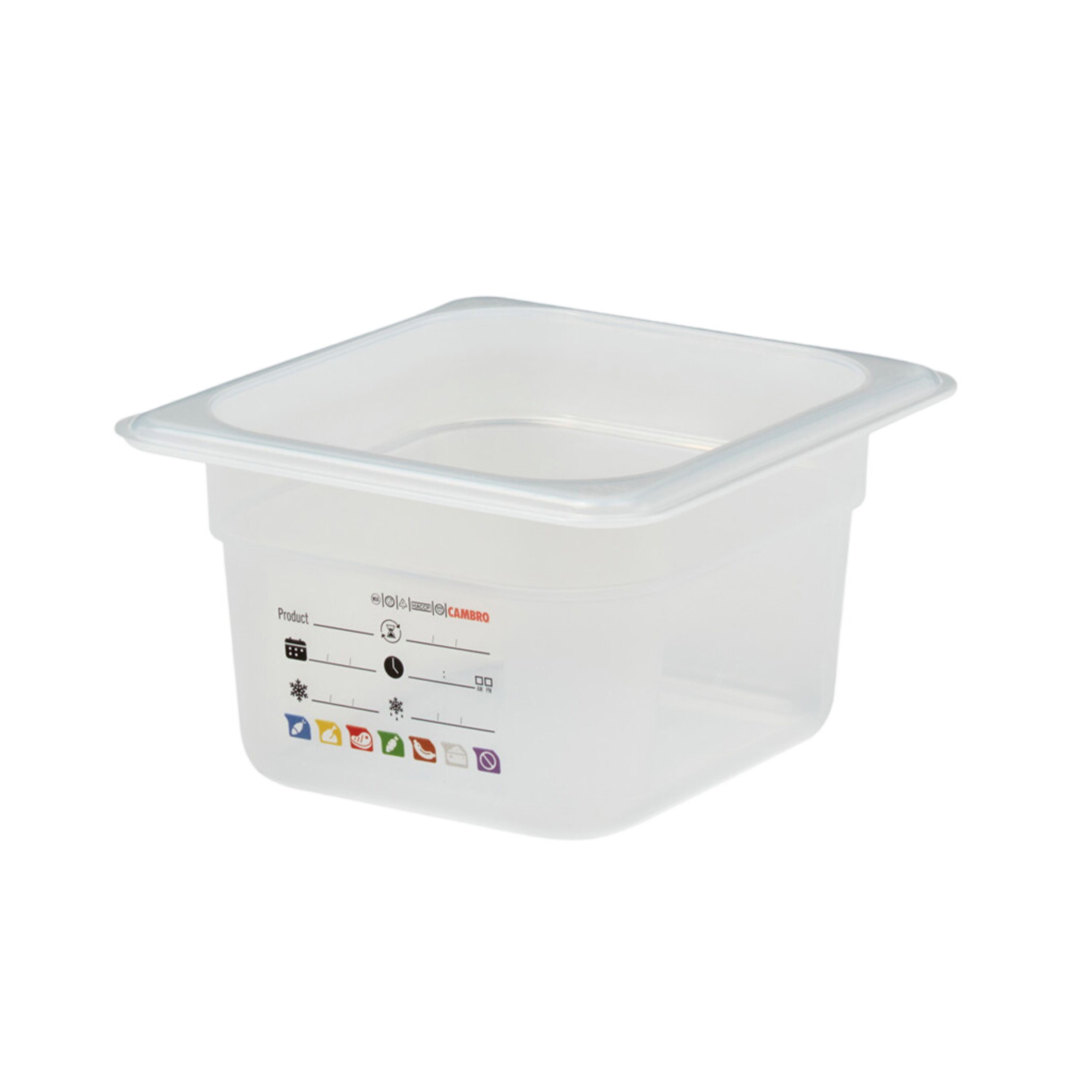 (6 pièces) CAMBRO | SafeTrak - Récipients en polypropylène GN 1/6 - laiteux - Hauteur : 100mm