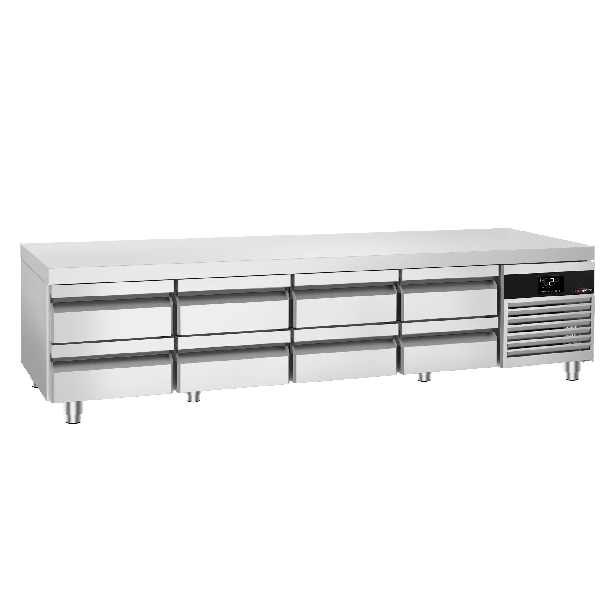 Soubassement réfrigéré Premium - 2400 mm - 310 litres - 8 tiroirs