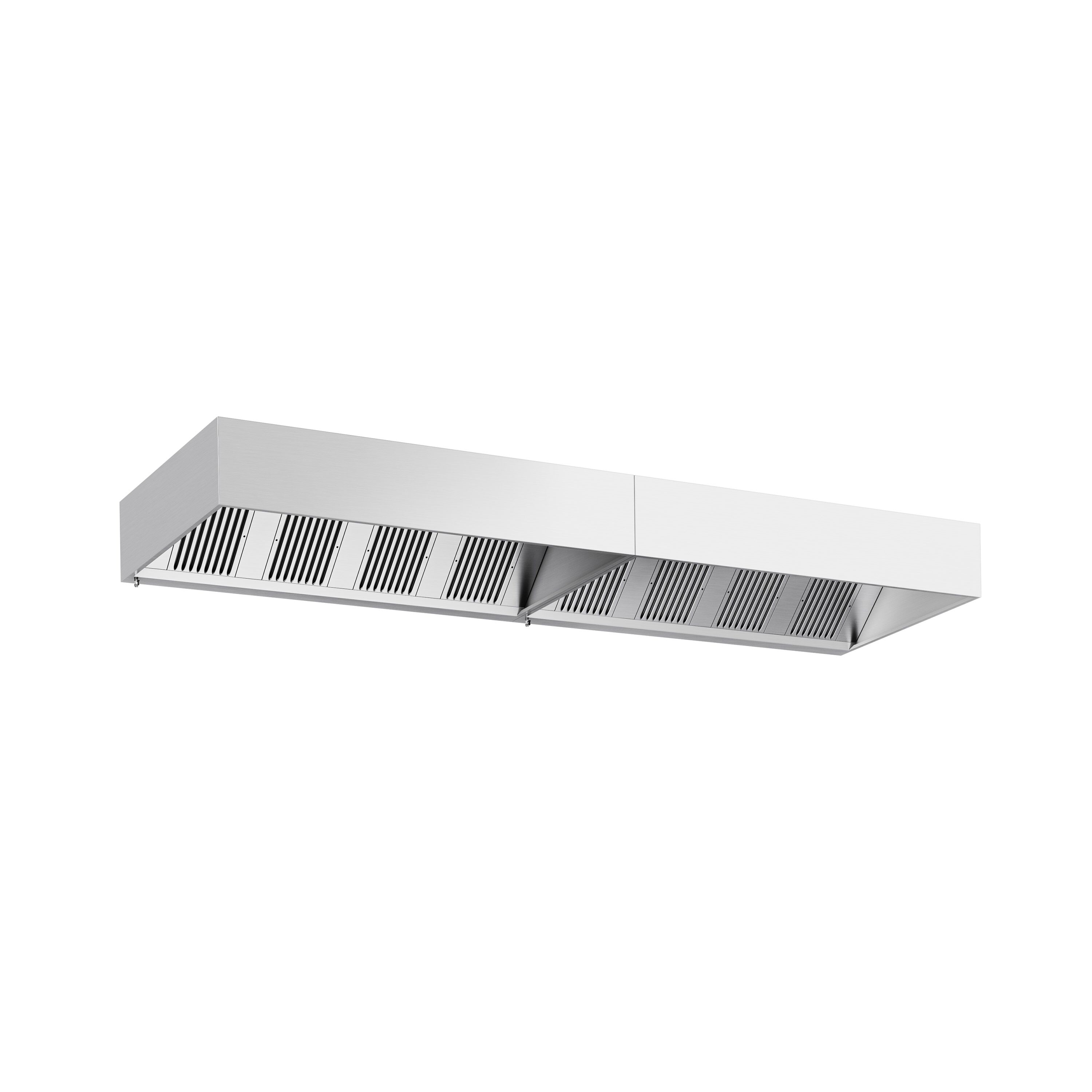 Hotte à adosser professionnelle - 4800mm - sans moteur - avec filtres et éclairage