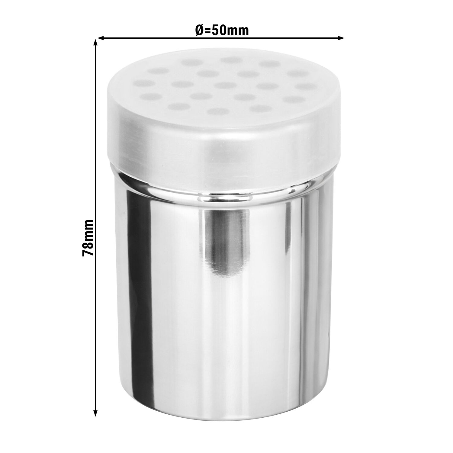 (6 pcs) Saupoudreuse à épices - Gros trous - Ø50mm - Hauteur: 101mm