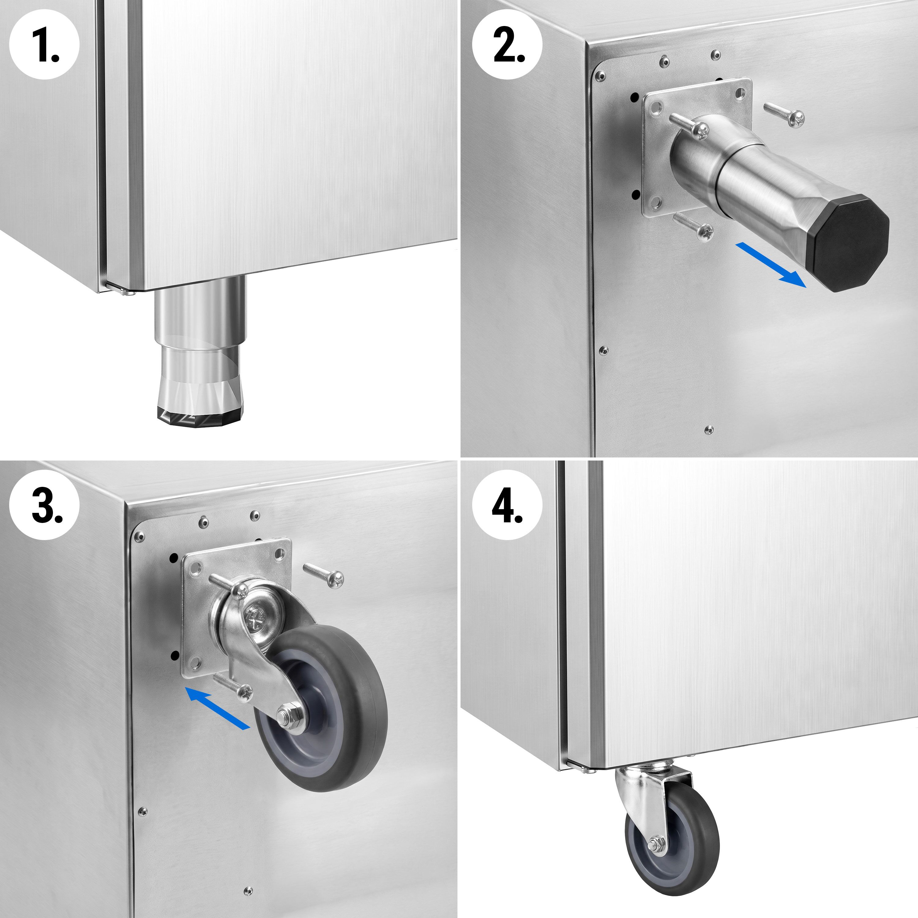 Armoire réfrigérée négative Inox PREMIUM - GN 2/1 - 1400 L - avec 2 portes & 8 grilles