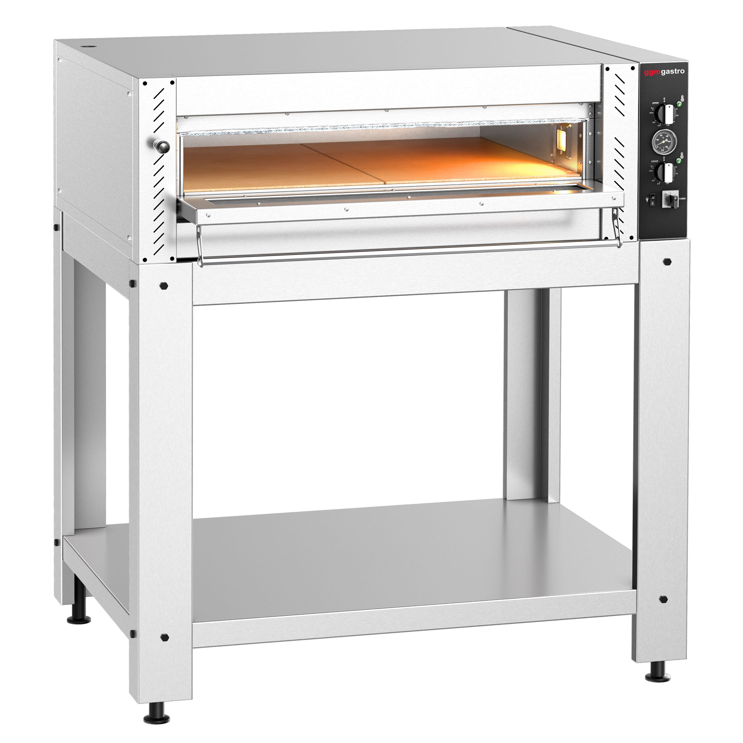 Four à pizza électrique – 4 x 34 cm – Manuel – incl. support inférieur
