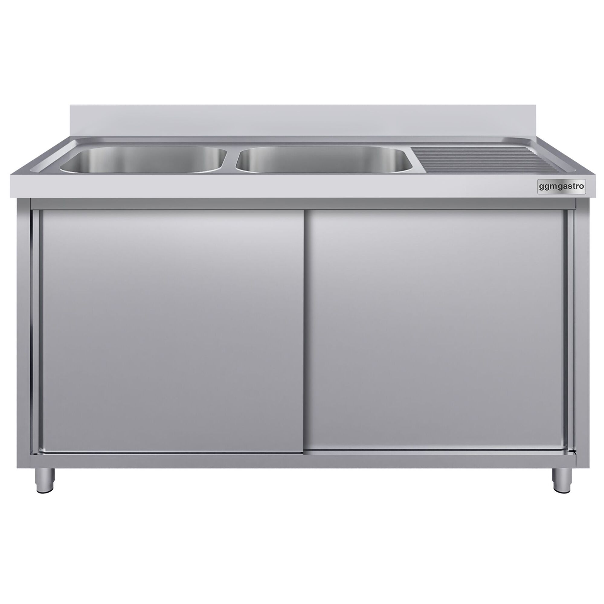 Meuble évier ECO - 1600 x 700 mm - avec 2 bacs à gauche