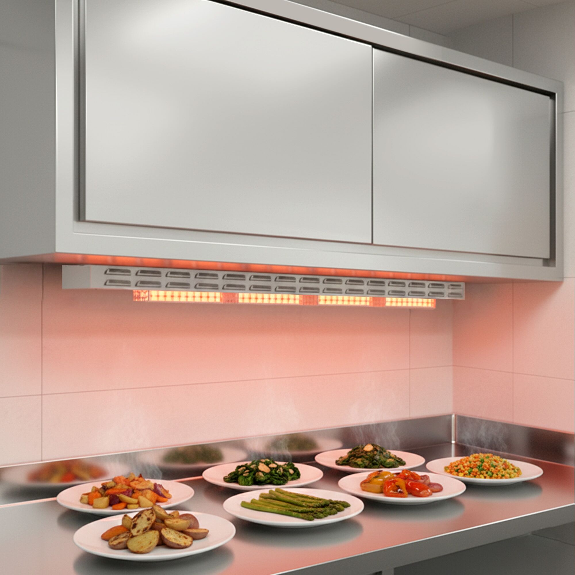 Rampe chauffante infrarouge à 4 résistances céramiques - 1500x120mm - 1,4kW