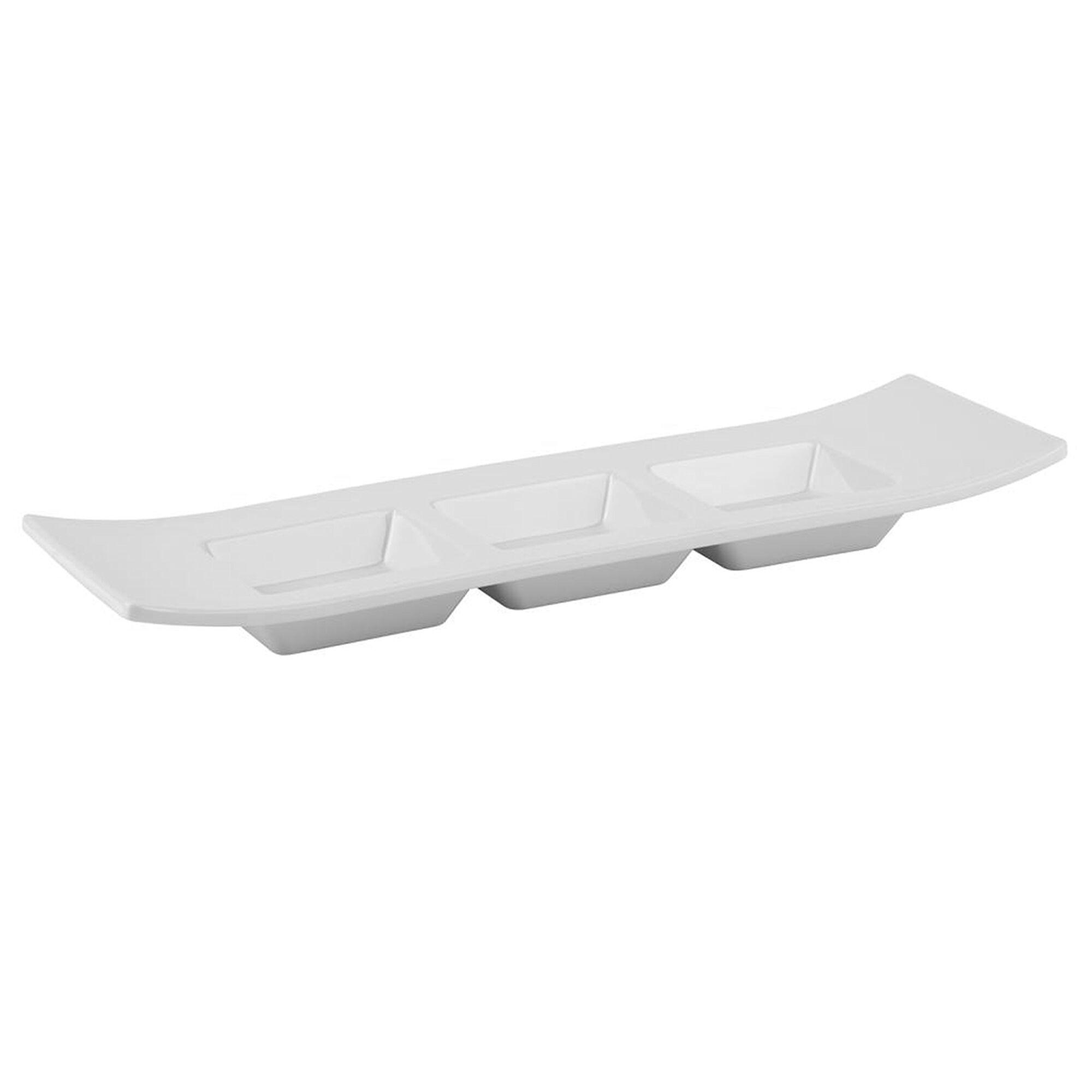 (6 pcs) Bol à dips - CASUAL - Mélamine - rectangulaire - 290x90mm - Profondeur : 30mm - Blanc