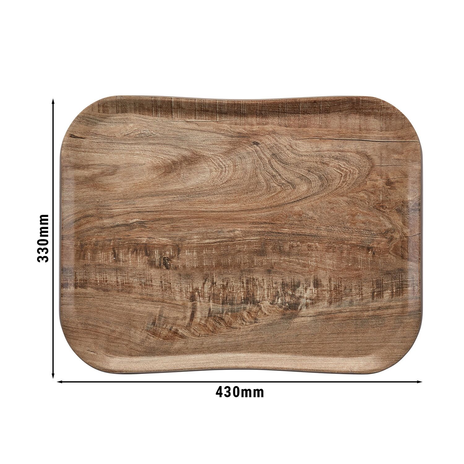 (12 pieces) CAMBRO | CENTURY™ Fibreglass Serving Tray – 430×330 mm – Light Olive Wood Effect