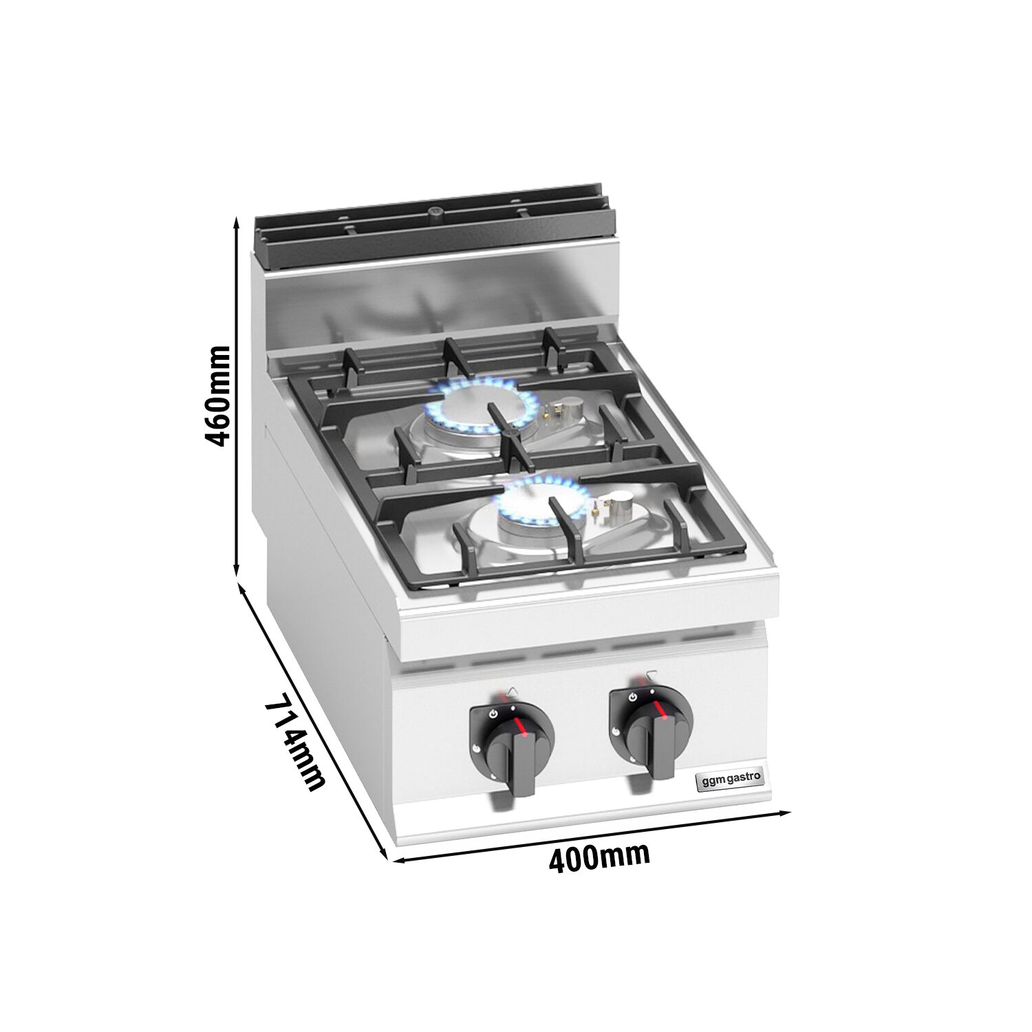 Fourneau à gaz – 9,5 kW – 2 brûleurs