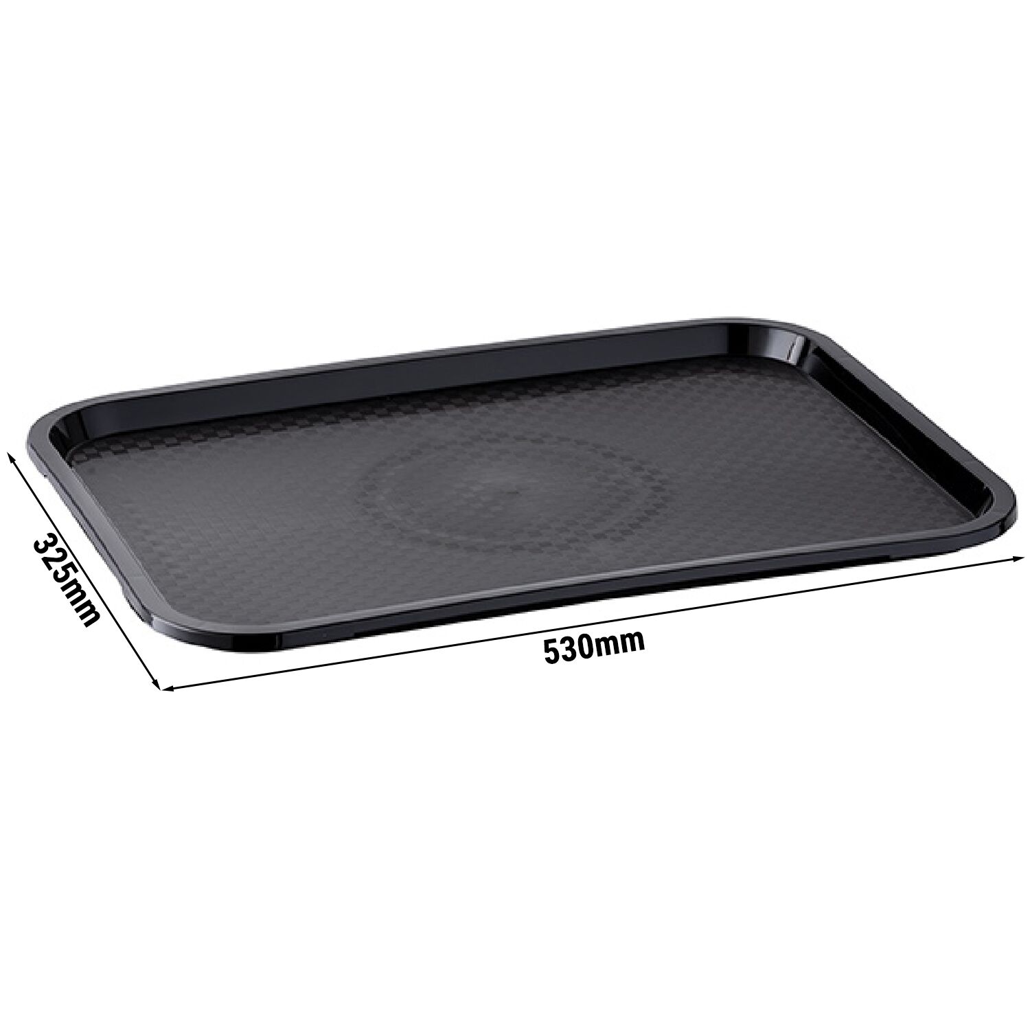 (6 pièces) Plateau FAST FOOD – GN 1/1 – polypropylène – Hauteur : 20 mm – Noir