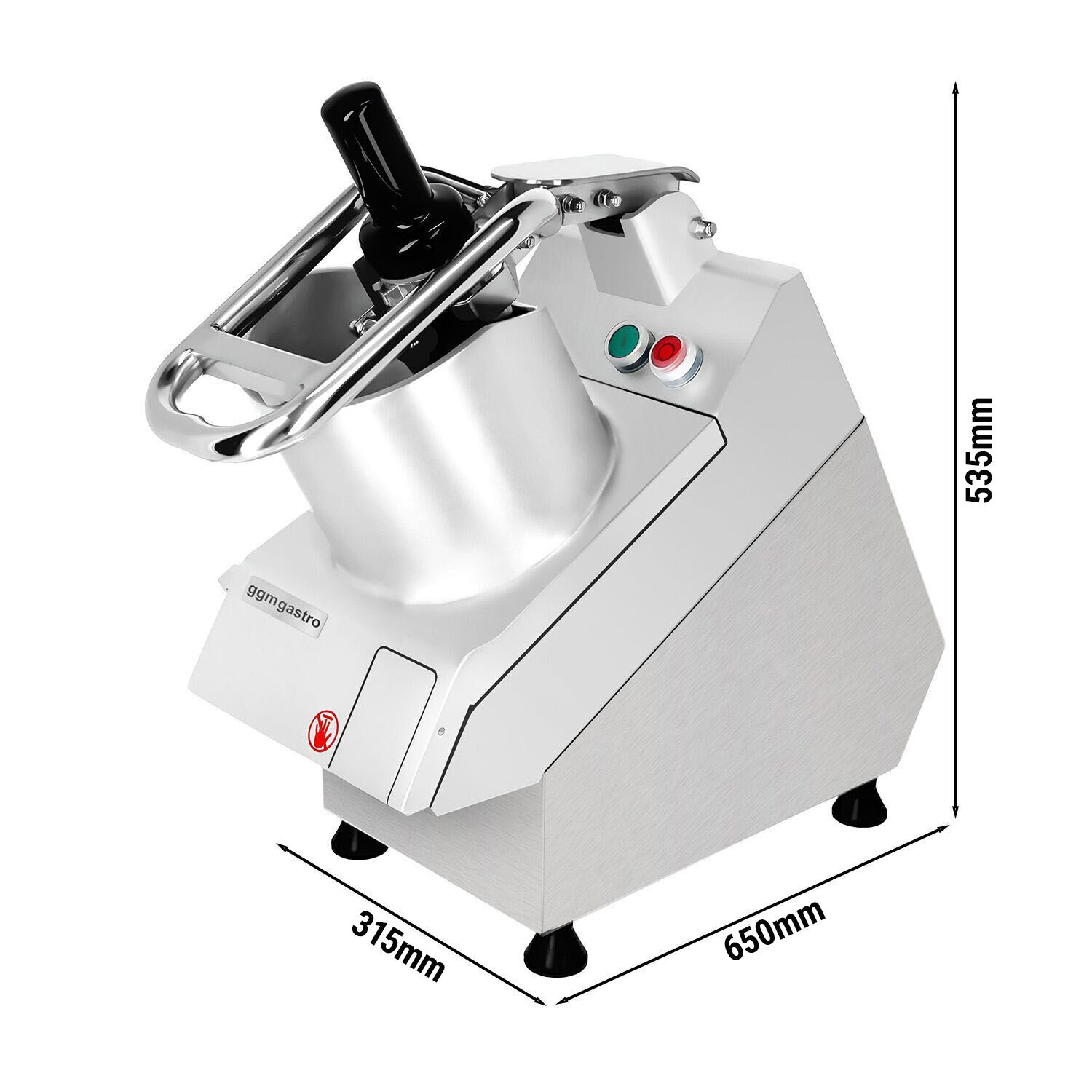 Coupe-légumes électrique – 750 watts – ouverture d’alimentation Ø 170 mm – incl. 5 disques de coupe