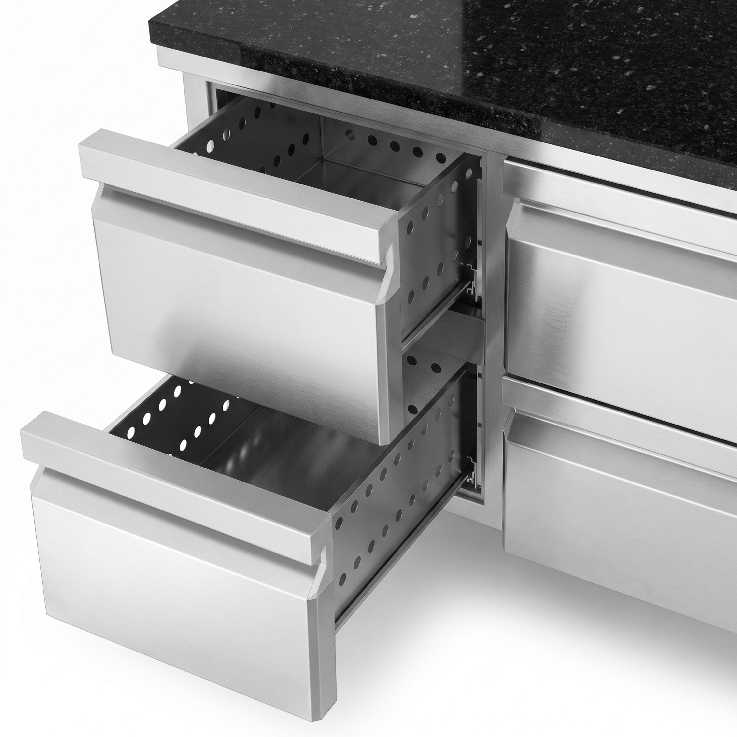 PREMIUM Refrigerated Counter – 1400 × 700 mm – with 4 Drawers – incl. Granite Worktop
