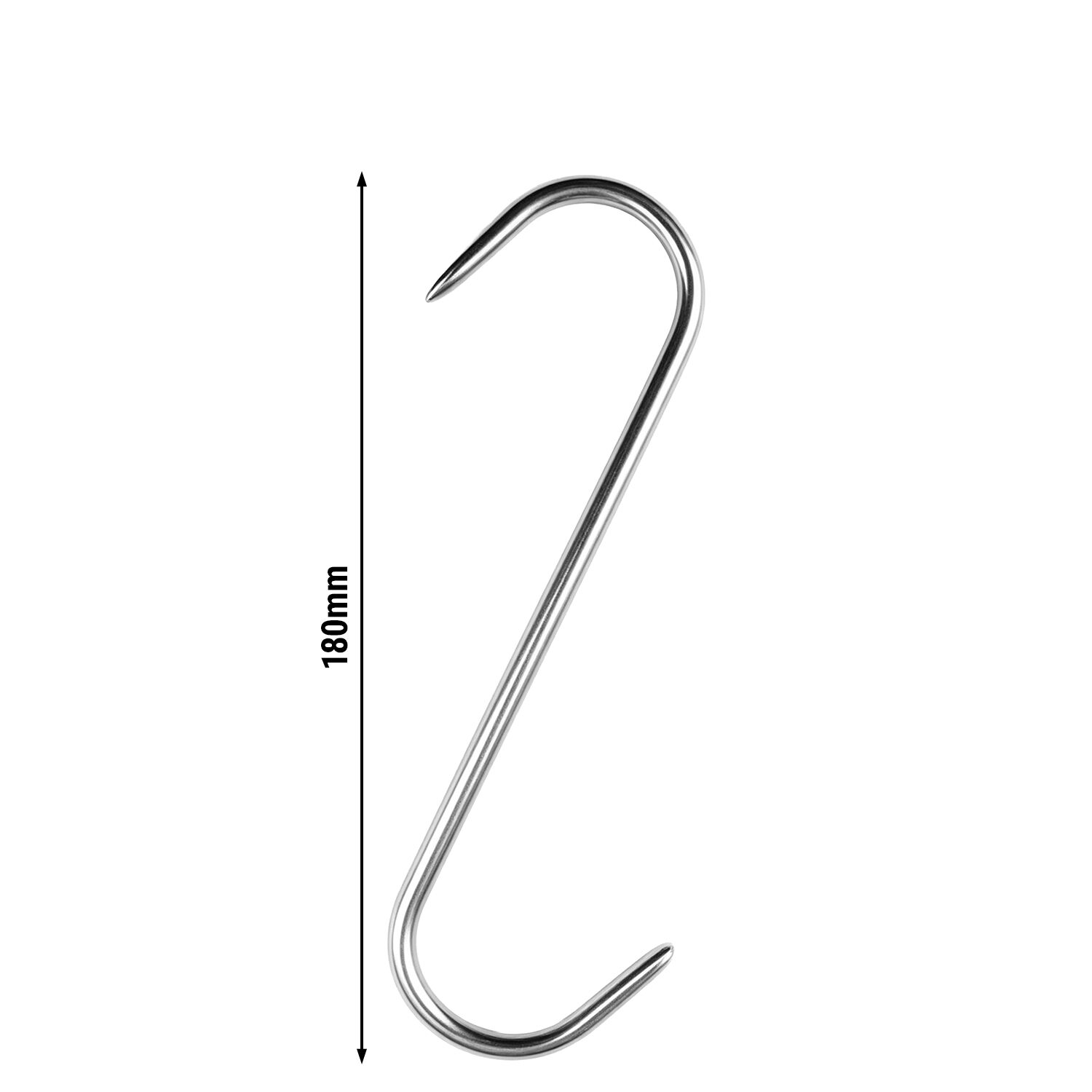 (10 Stück) - Fleischhaken für Fleischreifeschrank - Länge: 180m - Dicke: 5mm