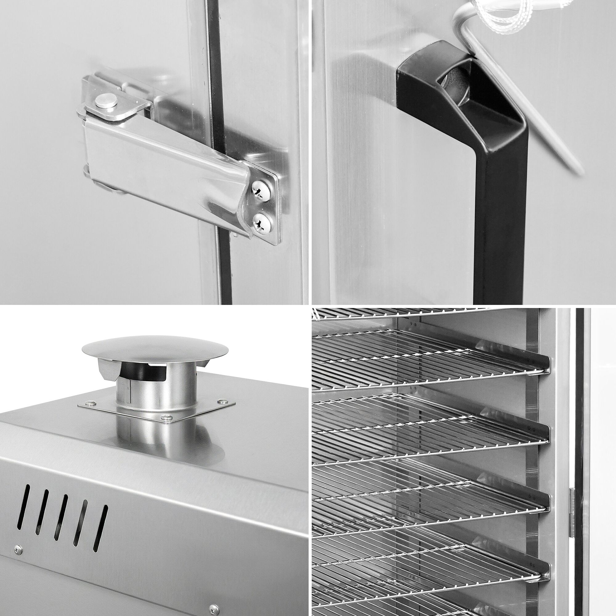 Four à fumage électrique professionnel - Commande électronique - avec 6 grilles - 509x556mm - sur roulettes - Noir
