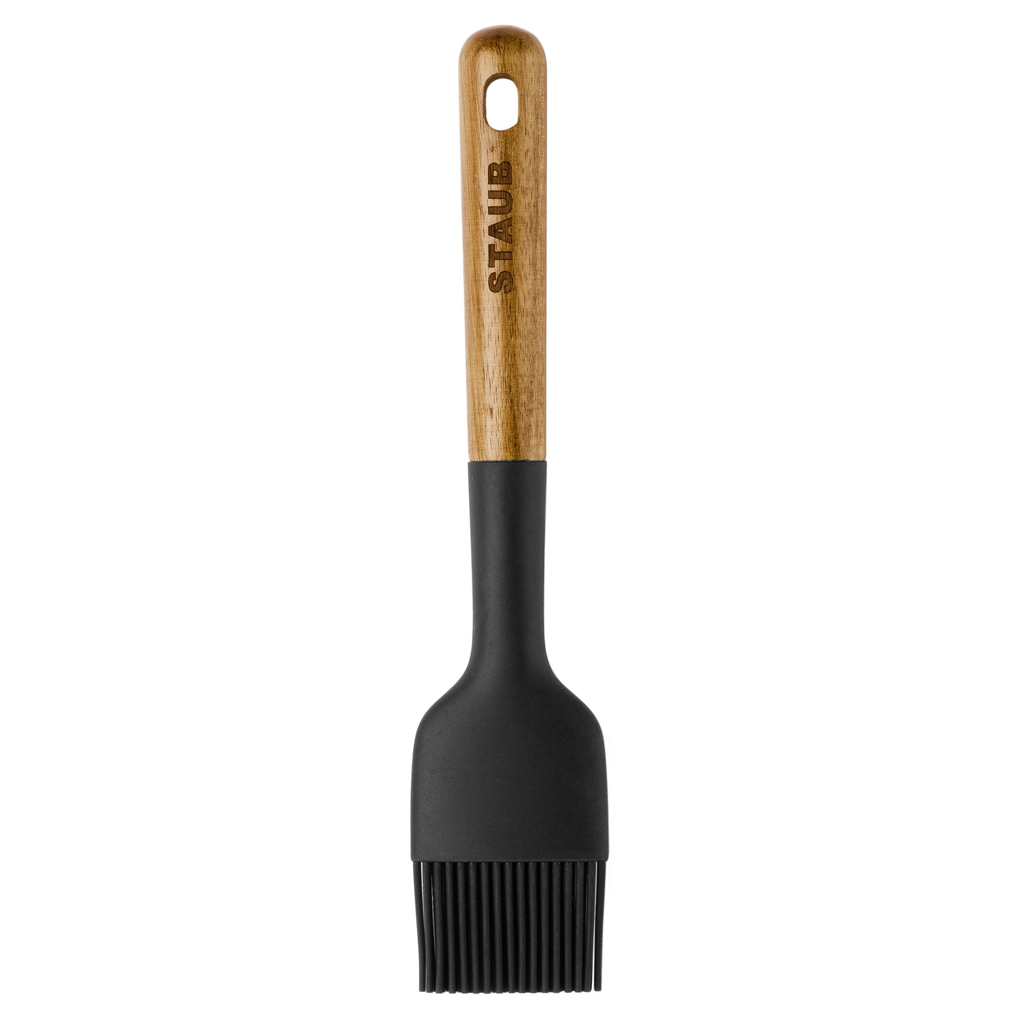 STAUB | Silicone Pastry & Basting Brush 22 cm – Black - Acacia Wood Handle - Non-Stick Safe