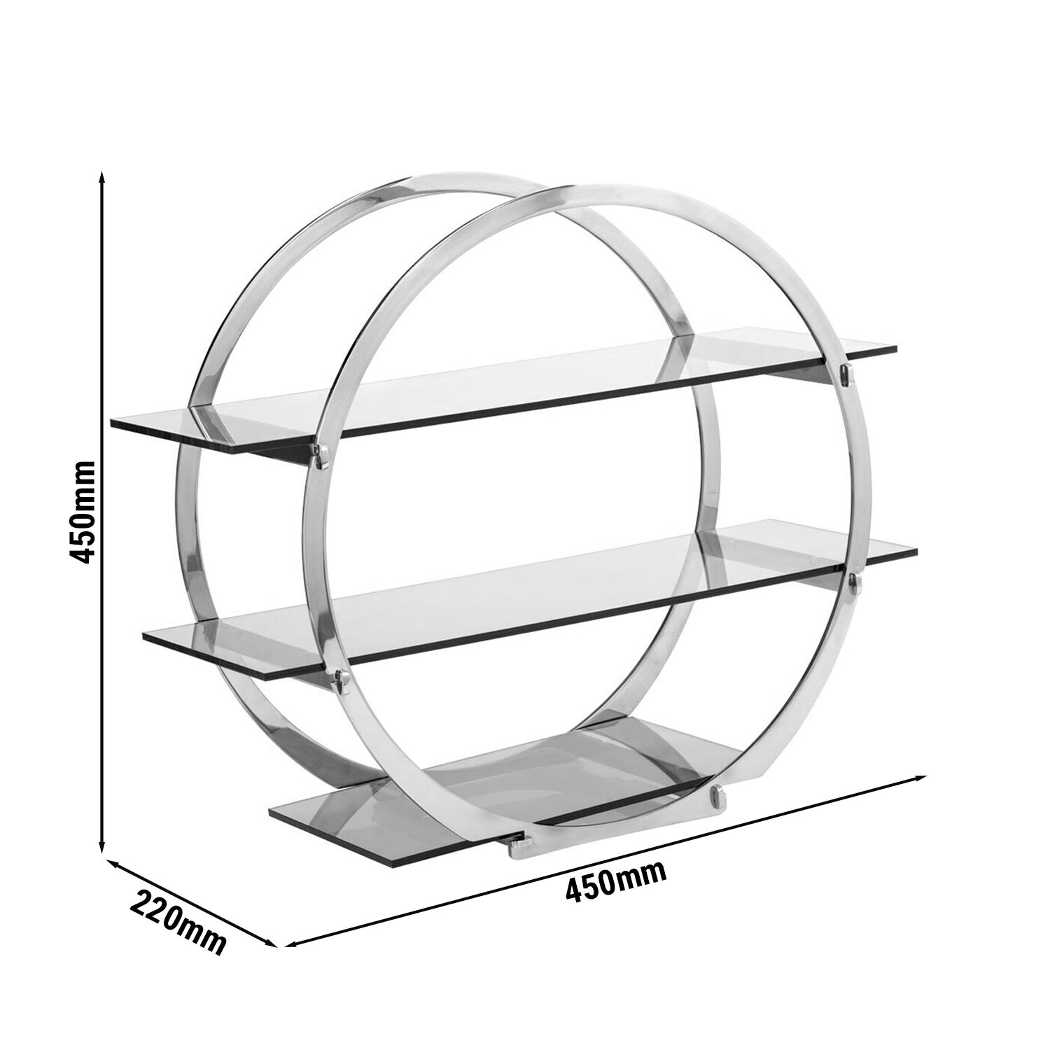 Présentoir buffet / étagère - Ø 450 mm - chromé