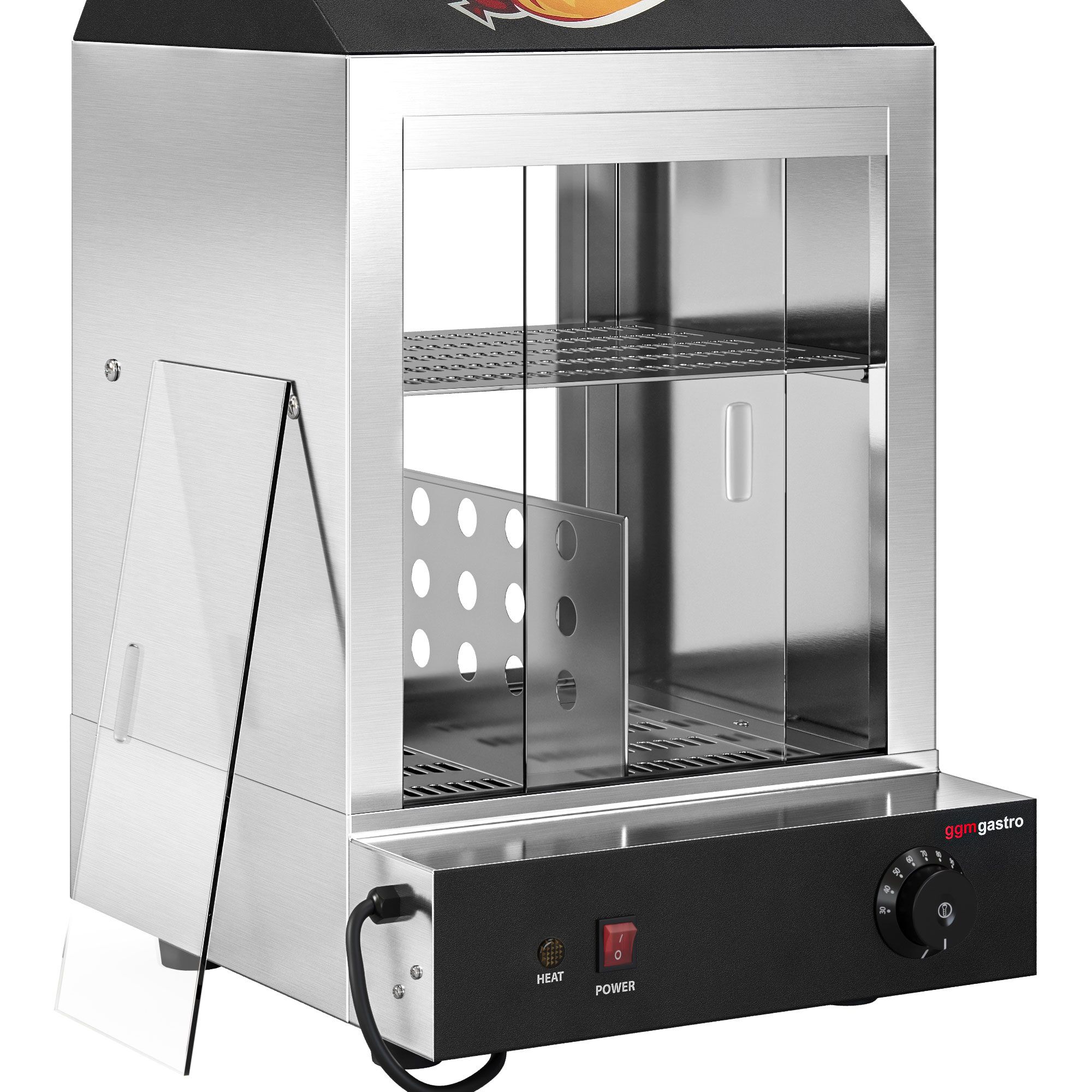 Parownik / witryna grzewcza do hot dogów 1,2 kW – 2 poziomy