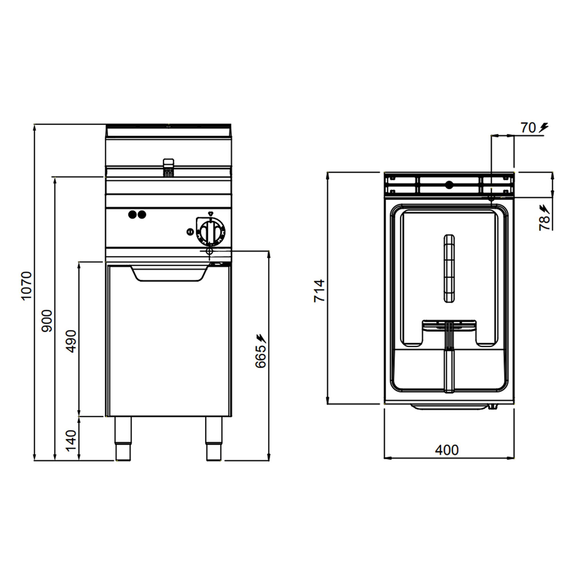 Elektro Fritteuse - 18 Liter - 13,5 kW