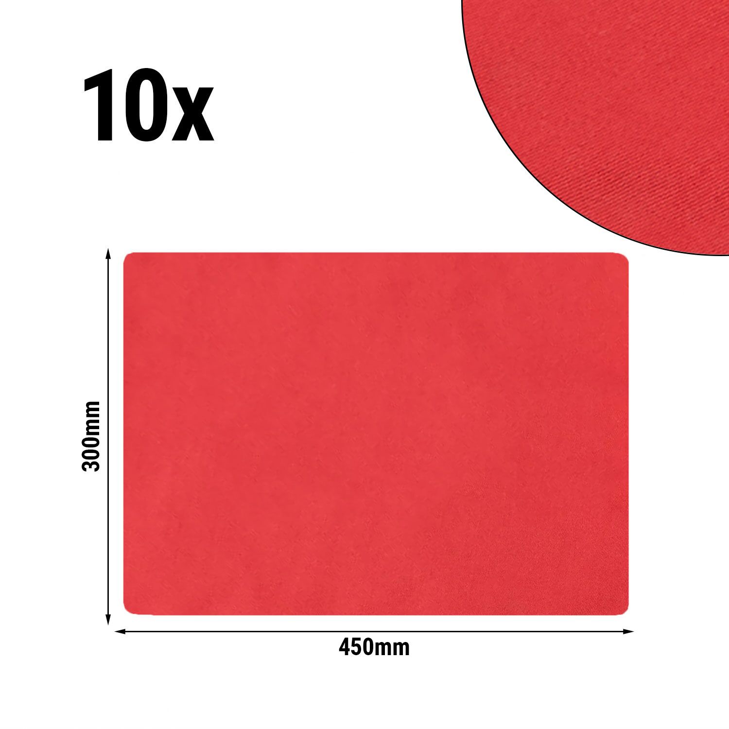 (10 pcs) Set de table - - - - 30x45cm - Feuerrot