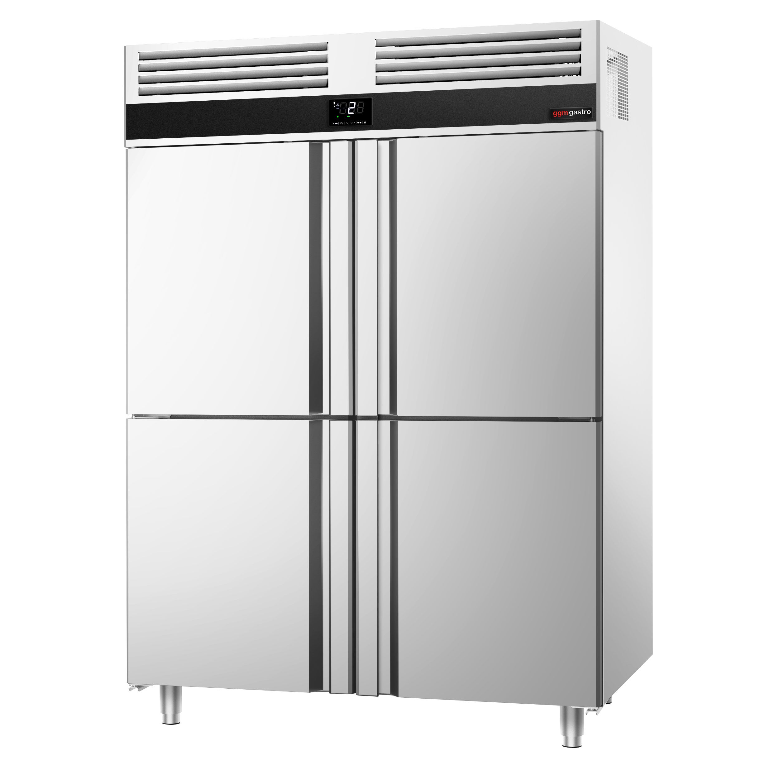Armoire réfrigérée positive Inox AISI 304 PREMIUM - GN 2/1 - 1400 L - avec 4 demi-portes