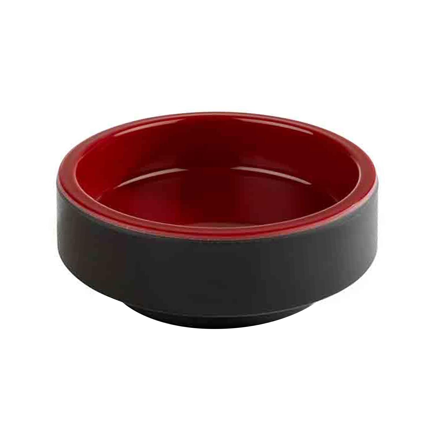 (6 pcs) Coupe - ASIA PLUS - Mélamine - 40ml - Ø 75mm - Profondeur : 30mm - Noir/Rouge