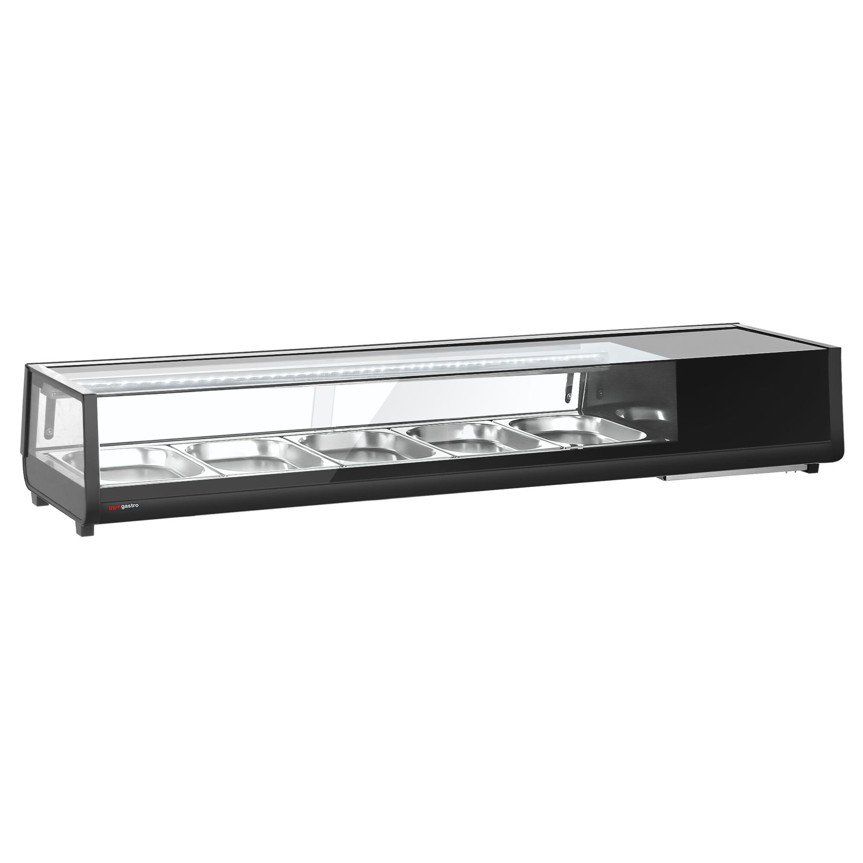 Sushi-Kühlvitrine - 5x GN 1/2 - Schwarz