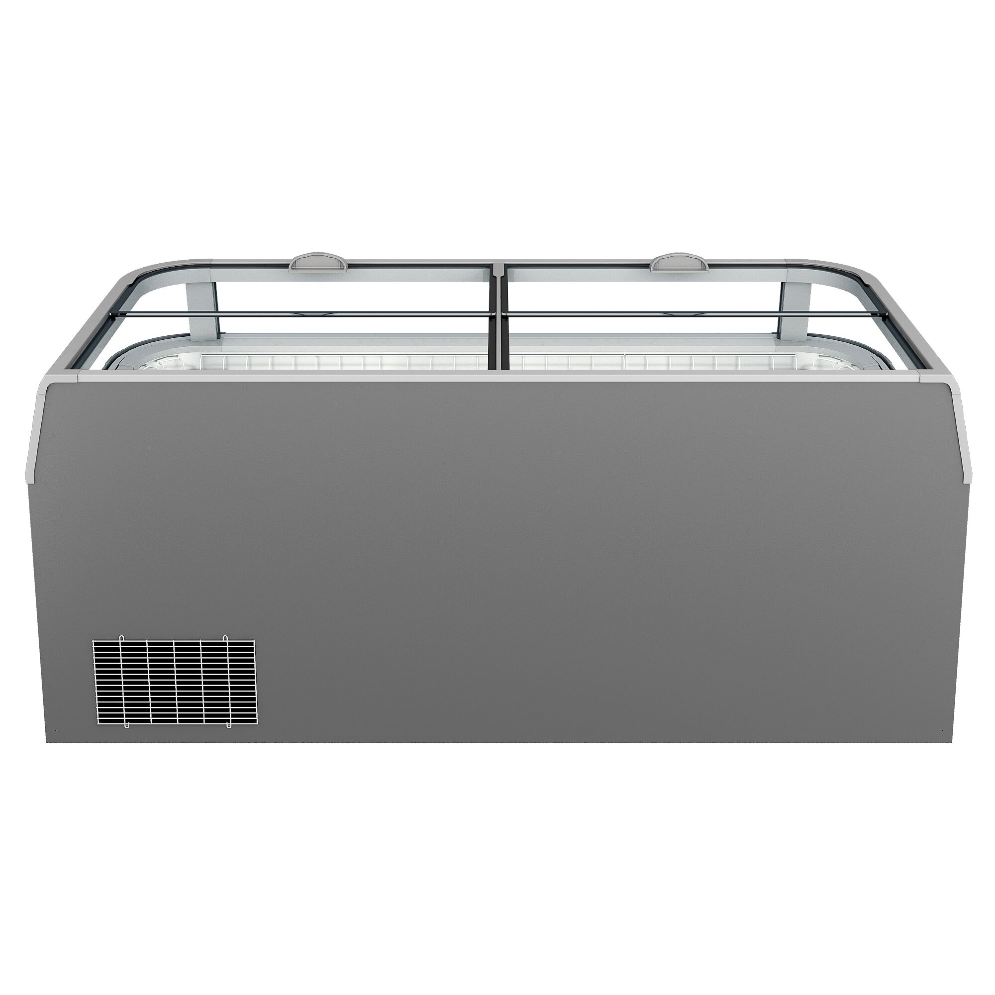 Îlot de congélation - Module de tête - 1850x850mm - 523 L - Couvercles coulissants en verre - Gris