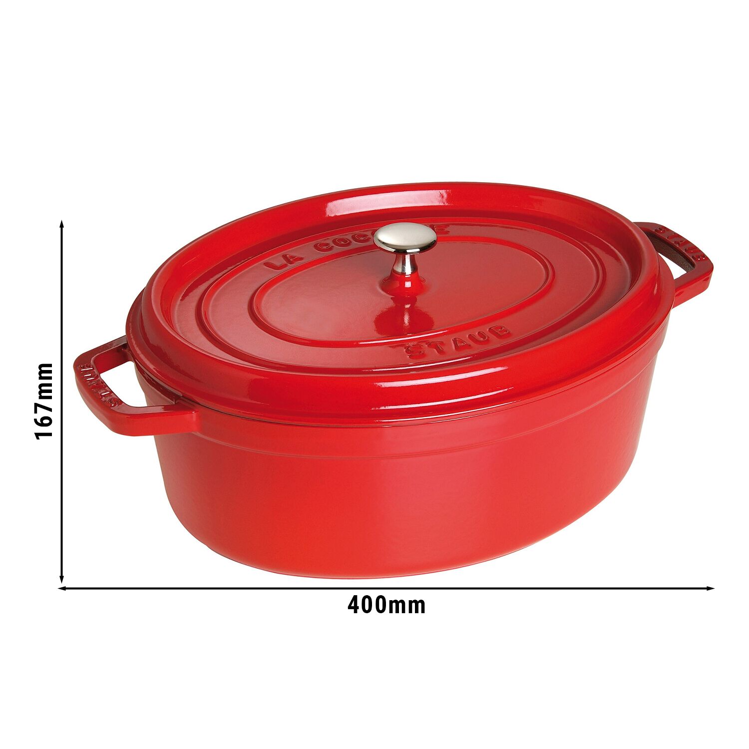 STAUB | LA COCOTTE - Cocotte - oval - 330mm - gjutjärn - körsbärsröd