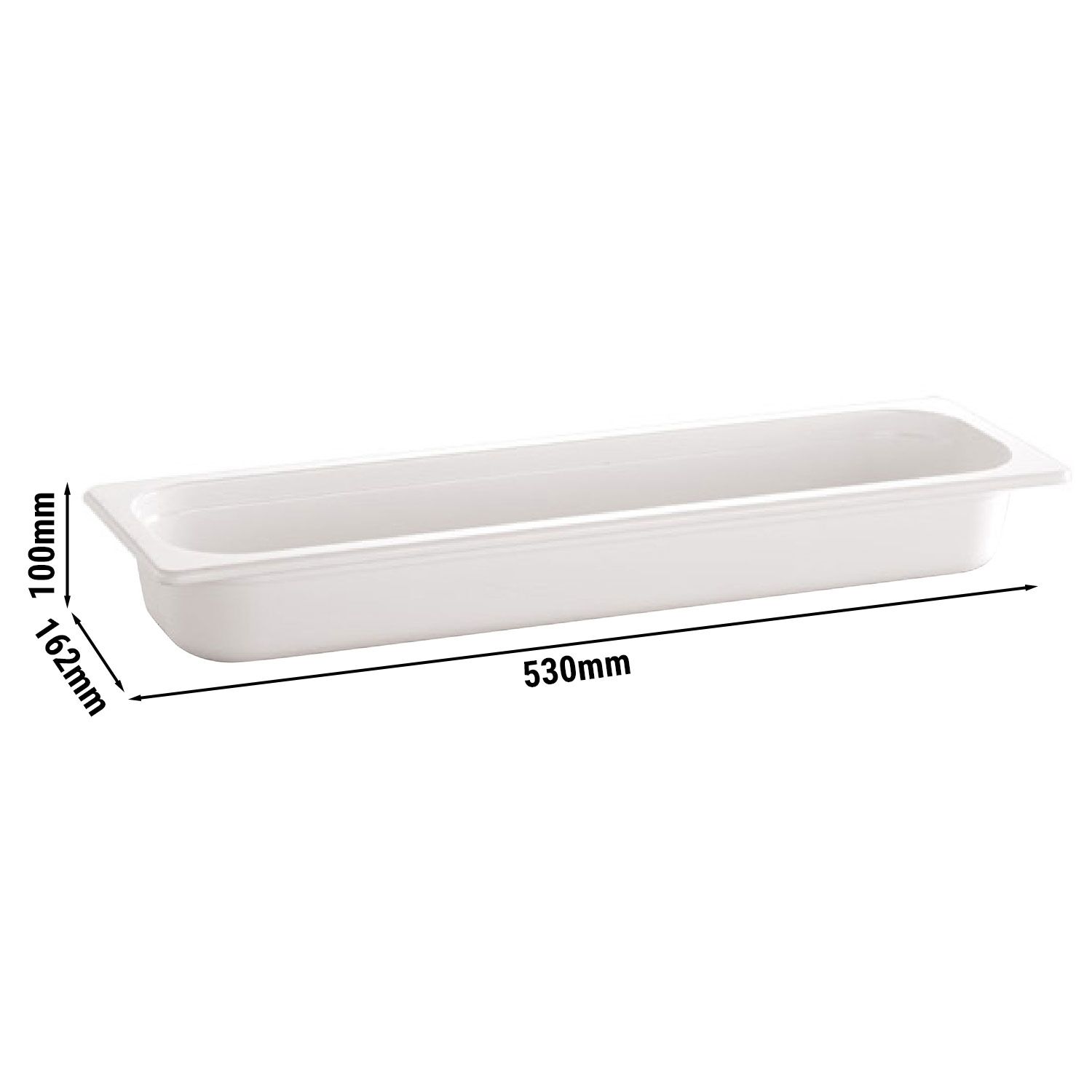 (6 pièces) Bac en mélamine GN 2/4 - ECOLINE - 4,3 litres - Hauteur : 100 mm
