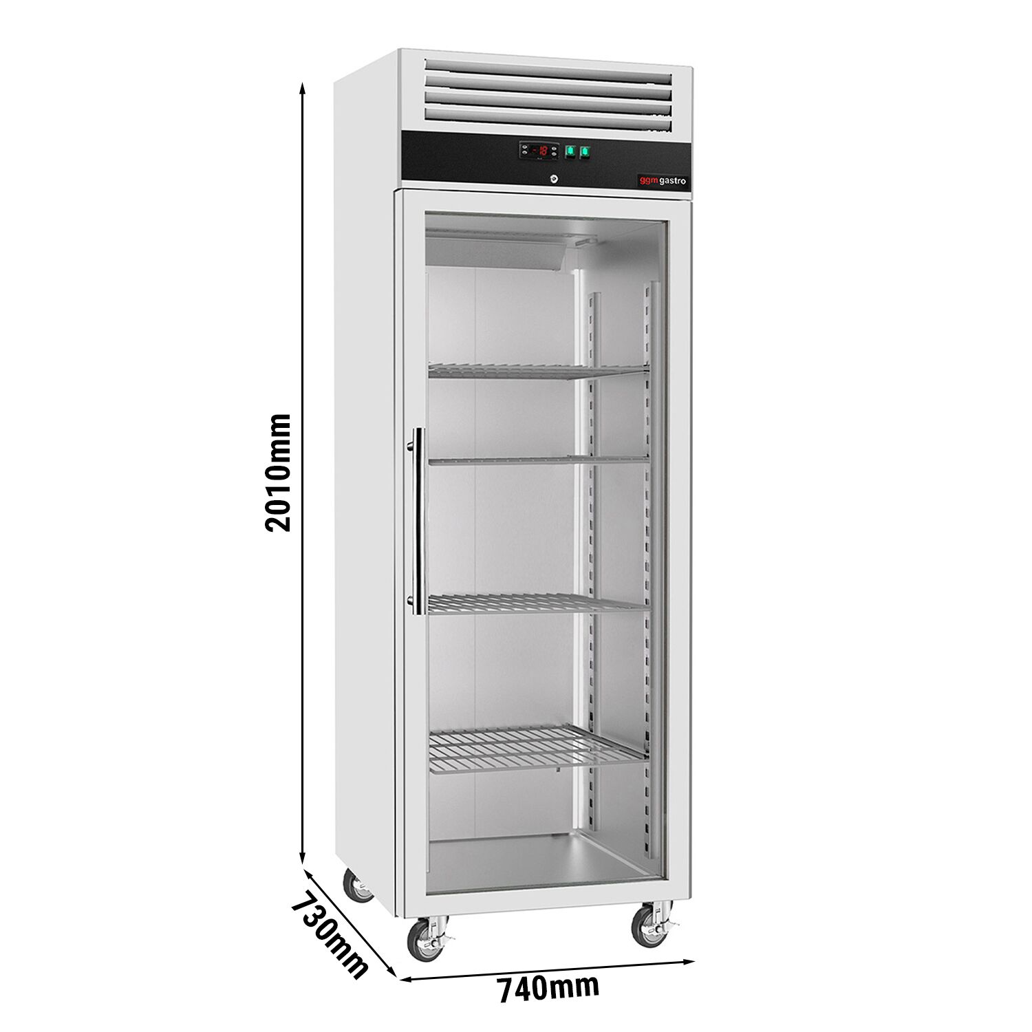Armoire réfrigérée négative en acier inoxydable inox ECO – 600 litres – avec 1 porte vitrée