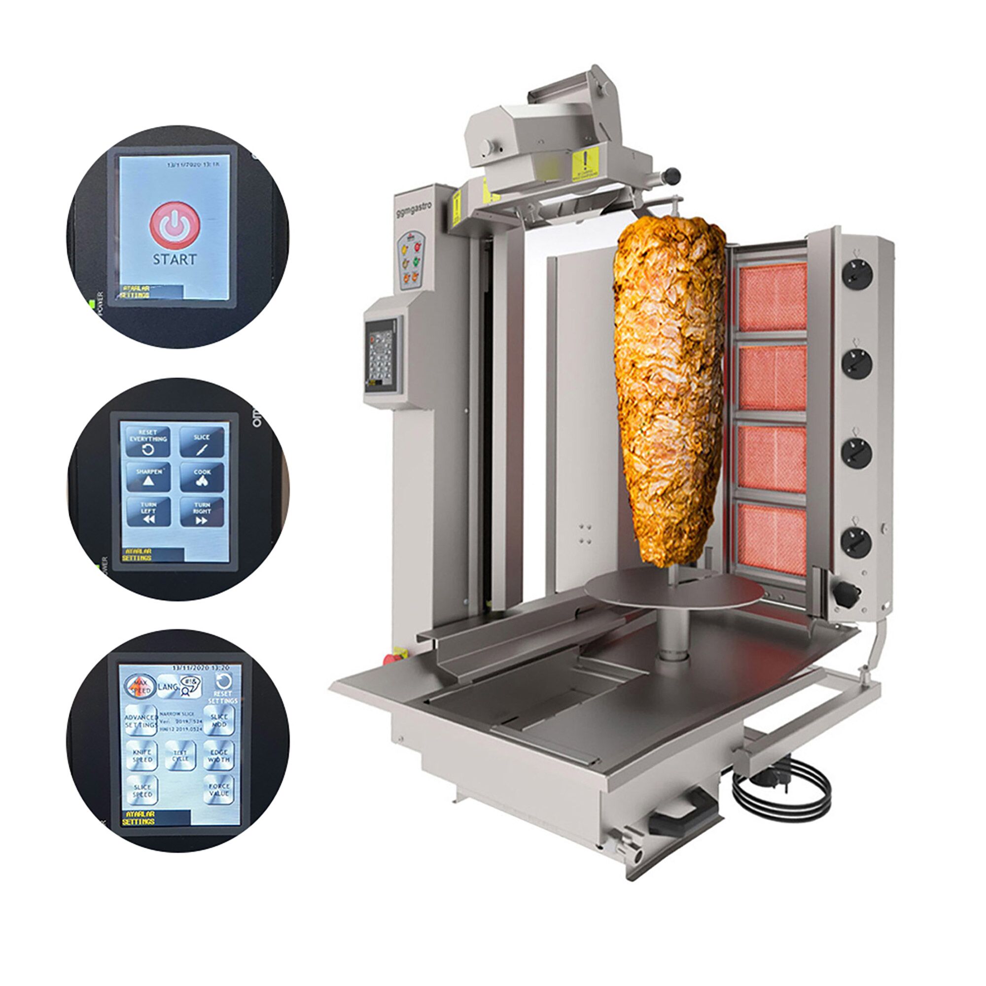 Gas Automatic Doner Kebab Grill - 4 Burner - up to 95kg - 10.64kW