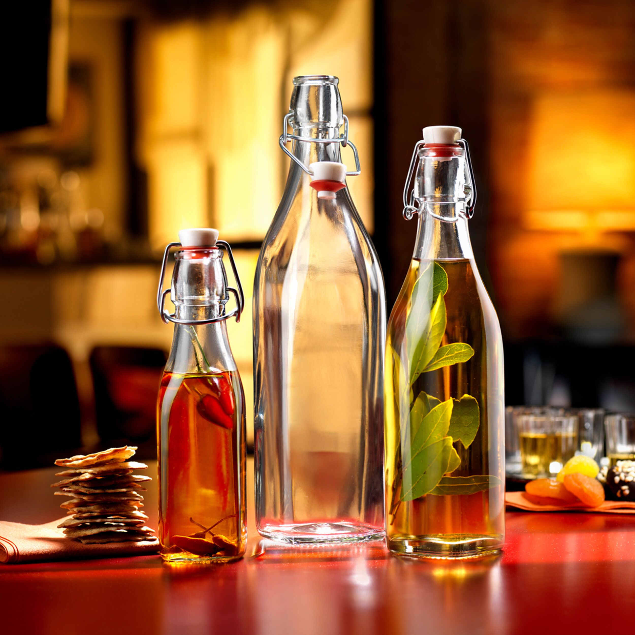 (6 pcs) Bouteille en verre Bormioli Rocco - à fermeture mécanique - 1L