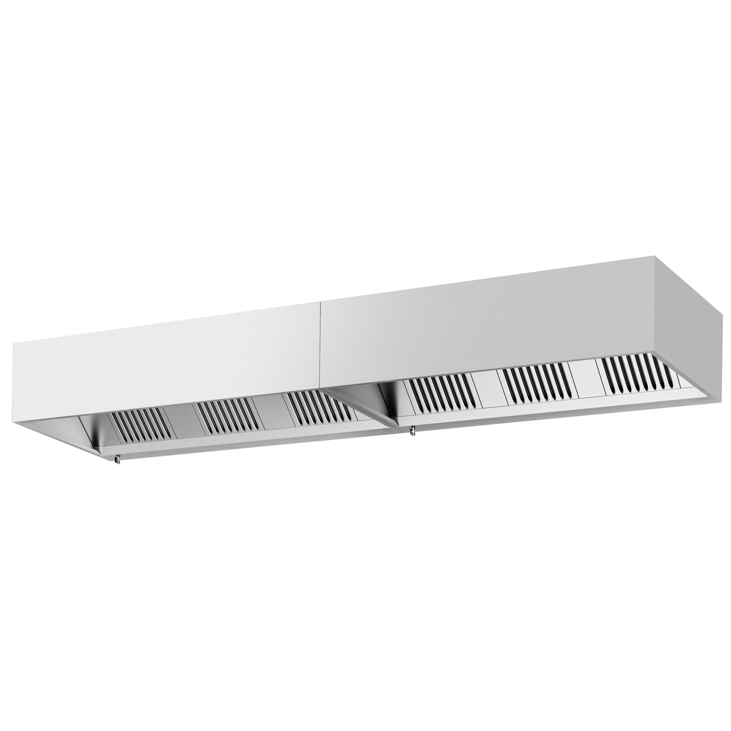 Hotte à adosser professionnelle - Profondeur 900 - 3800mm - sans moteur - avec filtres et éclairage