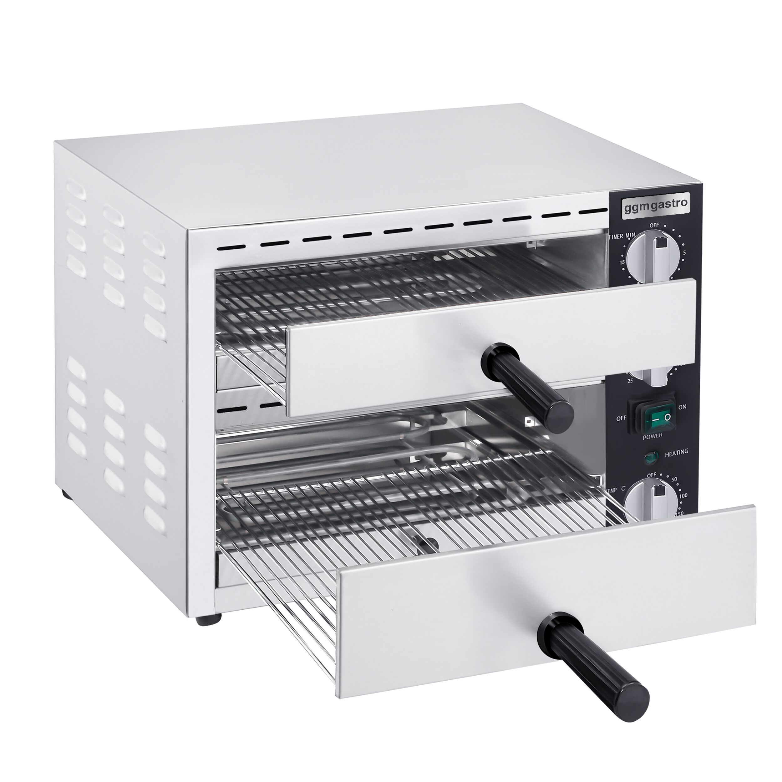 Elektro Mini Pizzaofen / Flammkuchen Ofen - 2 x 33cm - Manuell