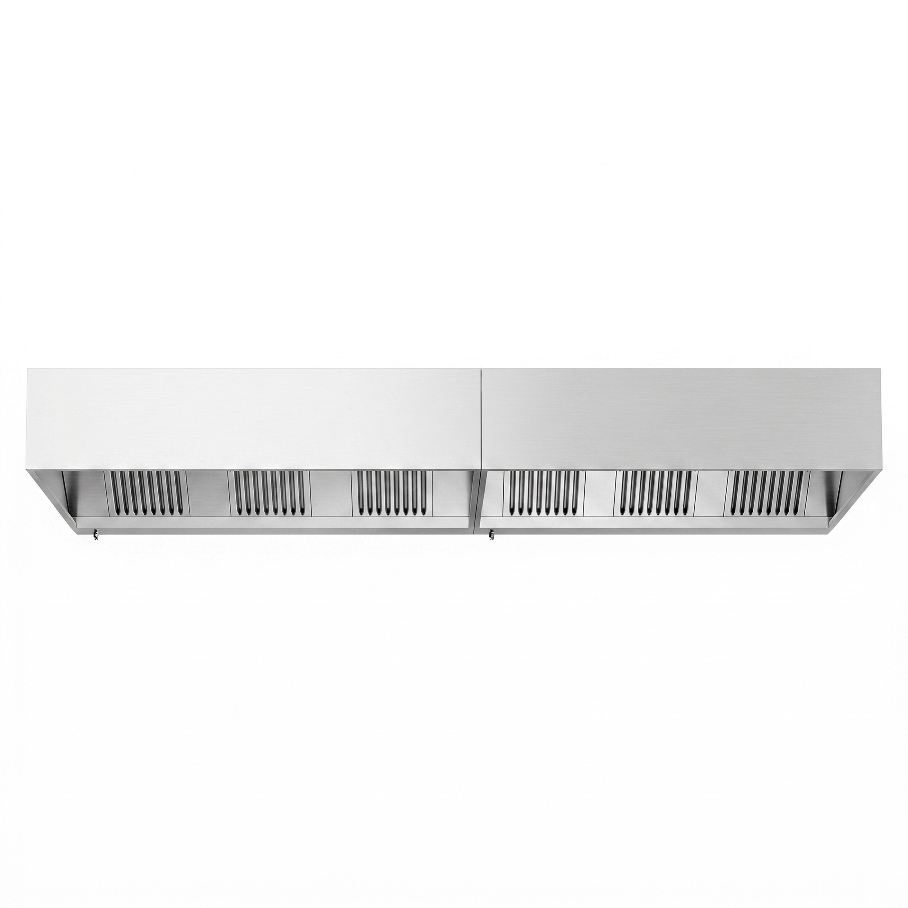 Hotte à adosser professionnelle - Profondeur 1100 - 3800mm - sans moteur - avec filtres et éclairage