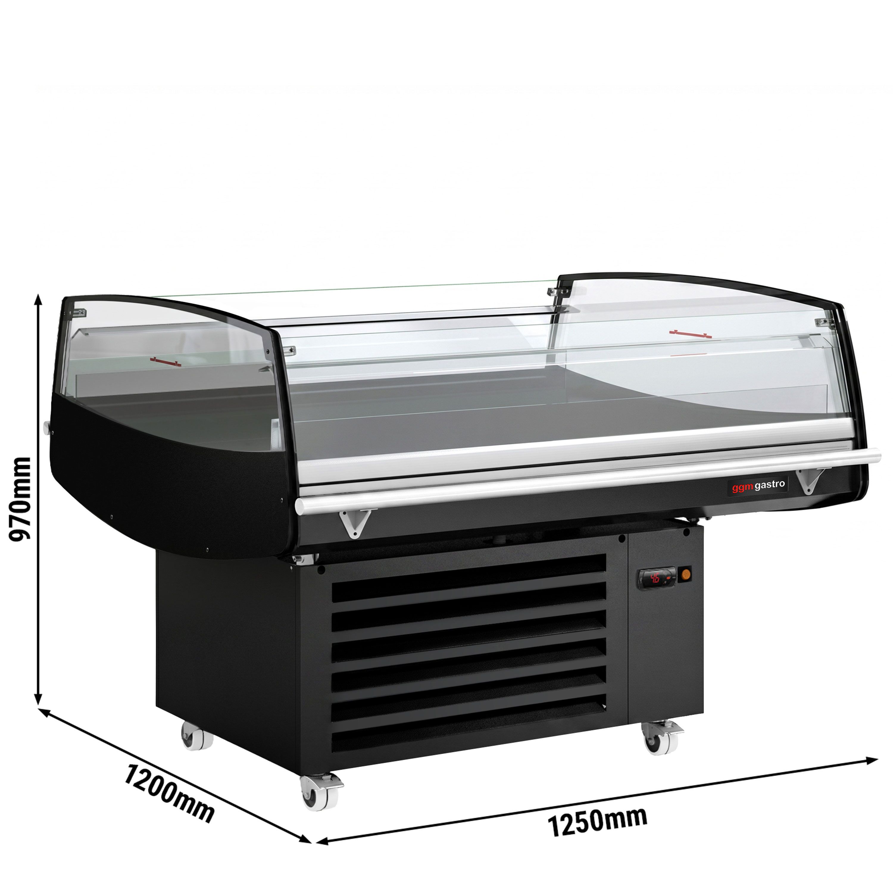 Commercial Island Chiller - 1250x1058x1441mm - 230 Litres – tiltable display surface
