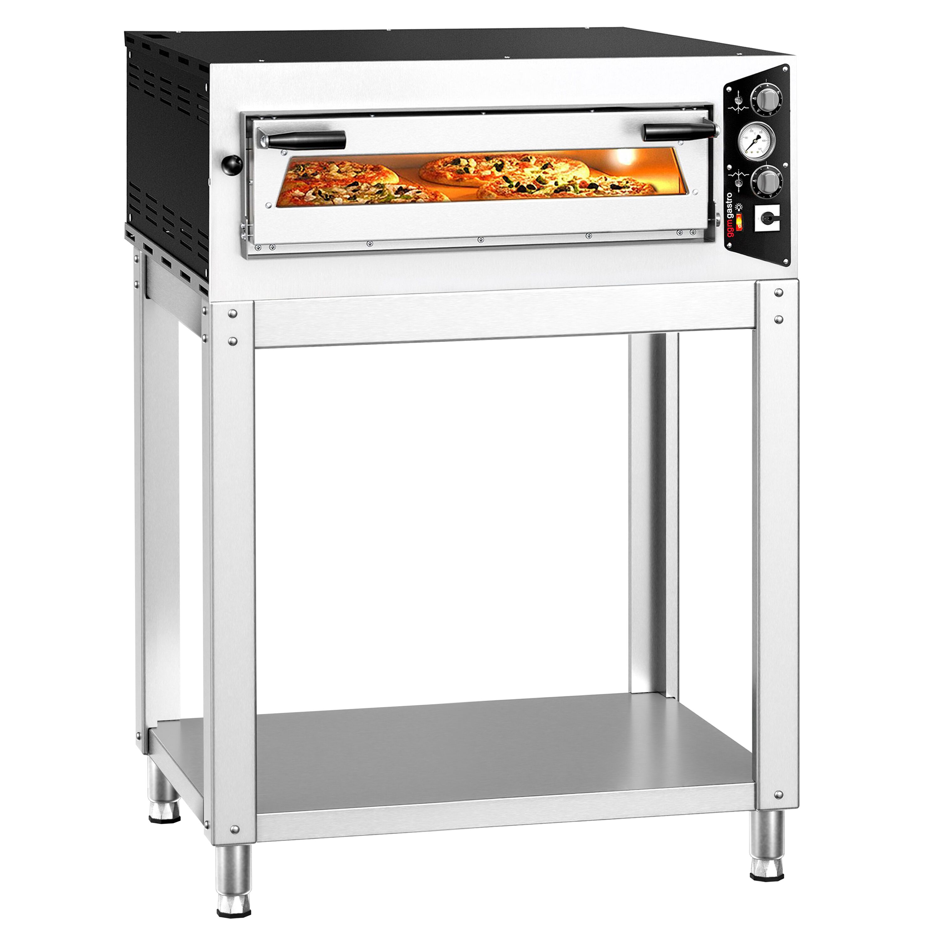 Four à pizza électrique – 4 x 35 cm – Manuel – incl. support inférieur
