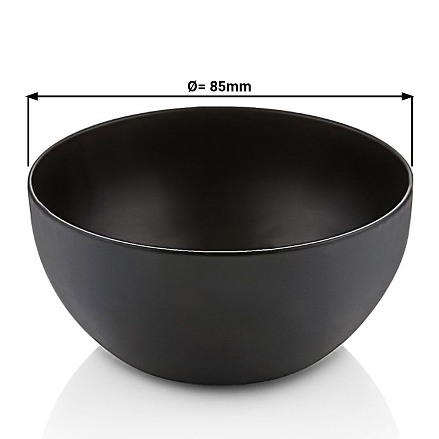 (6 pcs) Bol à salade - Acier inoxydable revêtu - carré - 85x85mm - Profondeur : 40mm - Noir