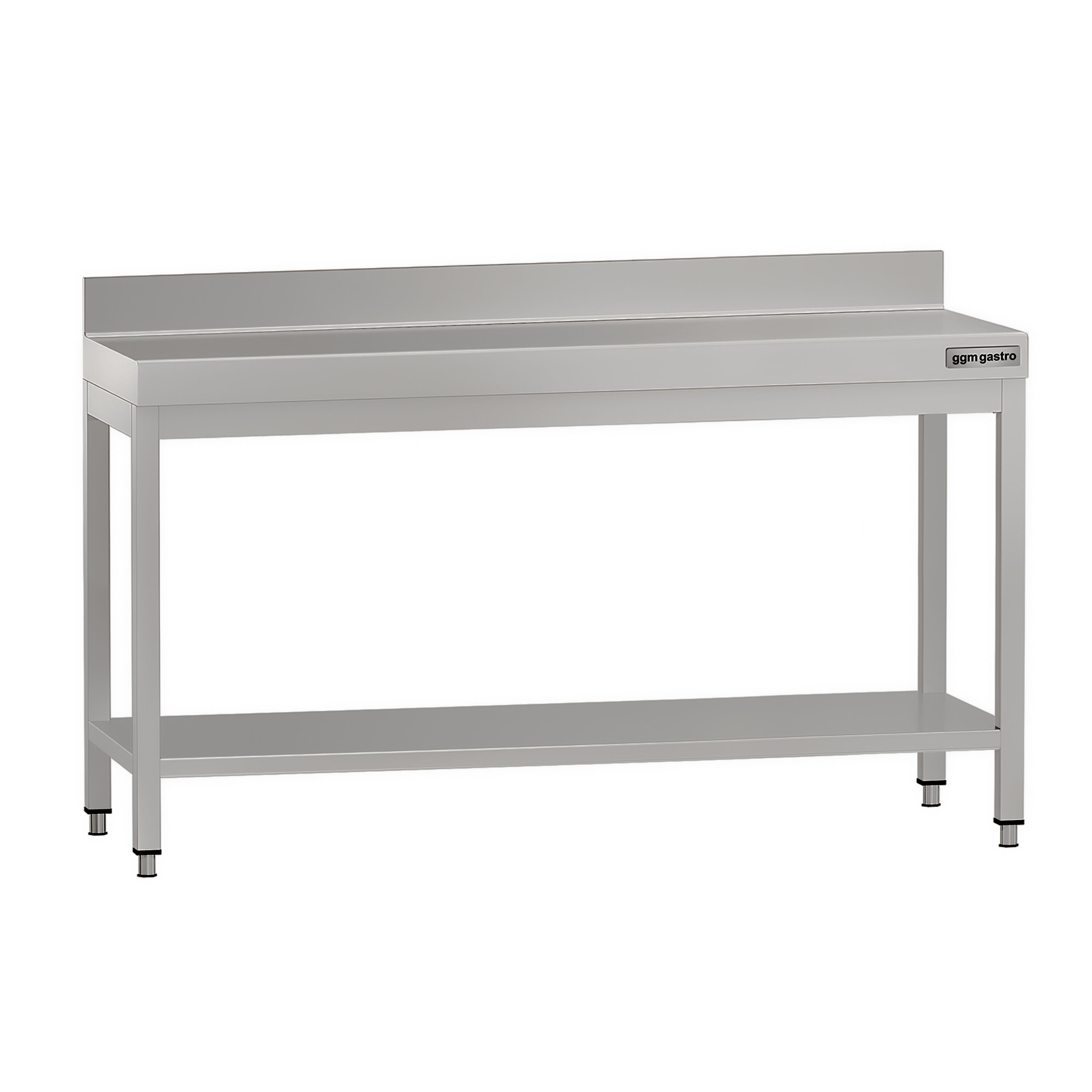 Table de travail en inox ECO – 1600 × 700 mm – avec tablette inférieure & dosseret