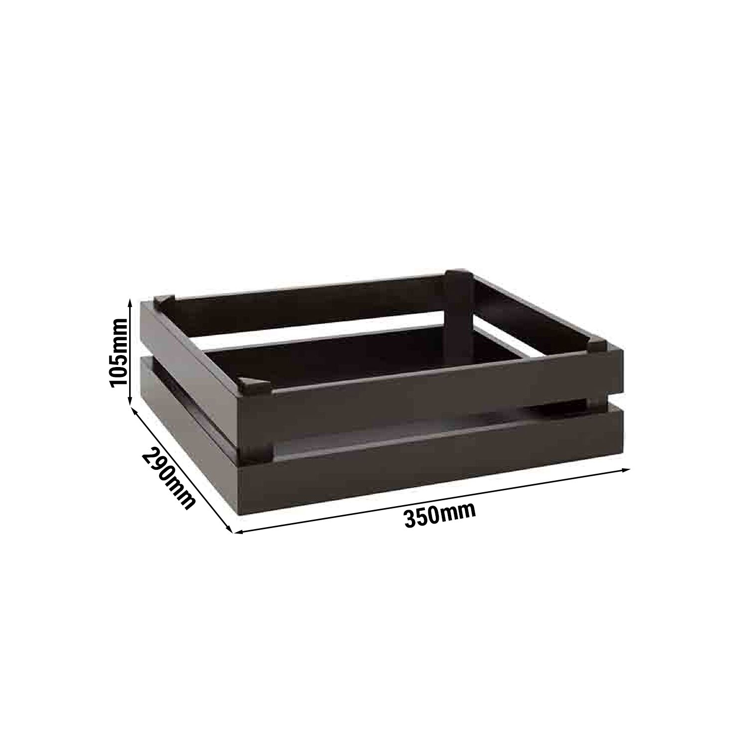 Caisse pour buffet - SUPERBOX - Bois - Noir - Hauteur:105mm - compatible avec GN 1/2