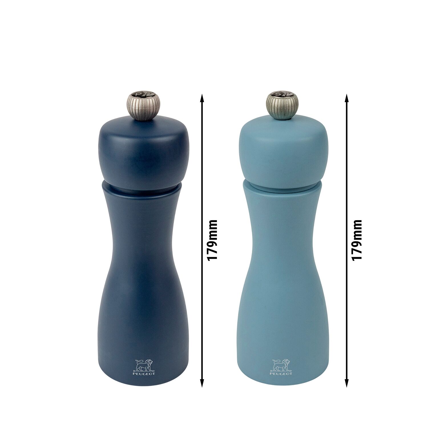 (6 pièces) PEUGEOT | TAHITI LUFT - Moulin à sel & à poivre - Bois - Bleu - Hauteur : 150 mm