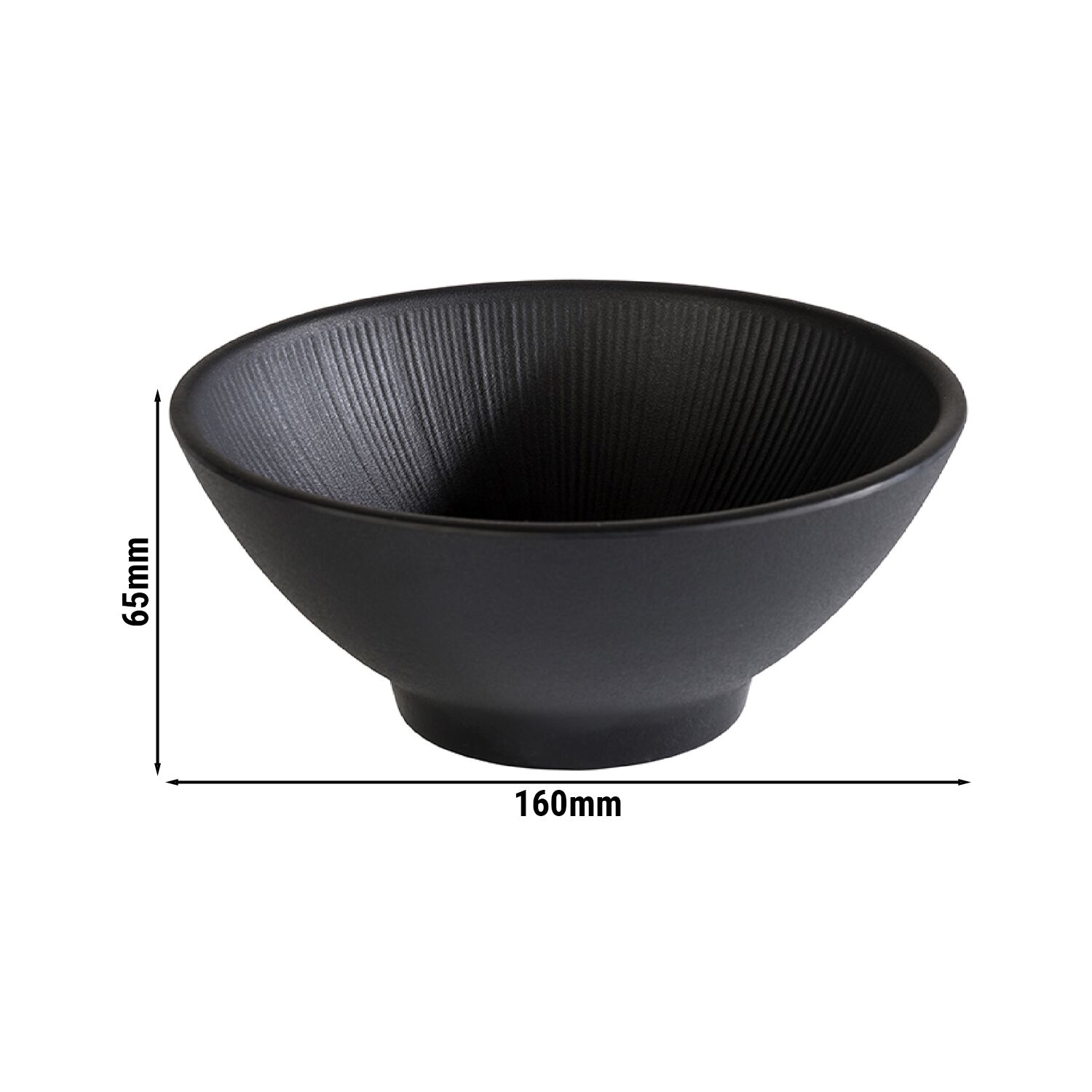 (6 pcs) Coupe - NERO - Mélamine - 0,5L - carré - 160x160mm - Profondeur : 65mm - Noir
